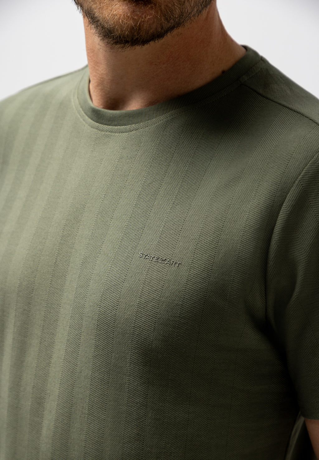 T-shirt met visgraatpatroon