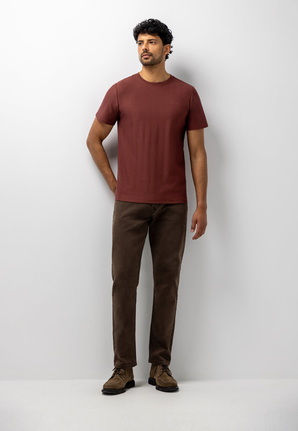 T-shirt met visgraatpatroon