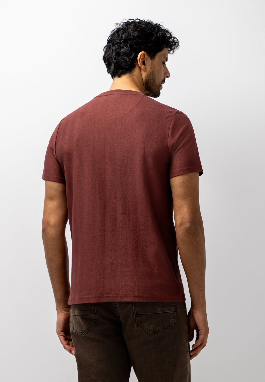 T-shirt met visgraatpatroon