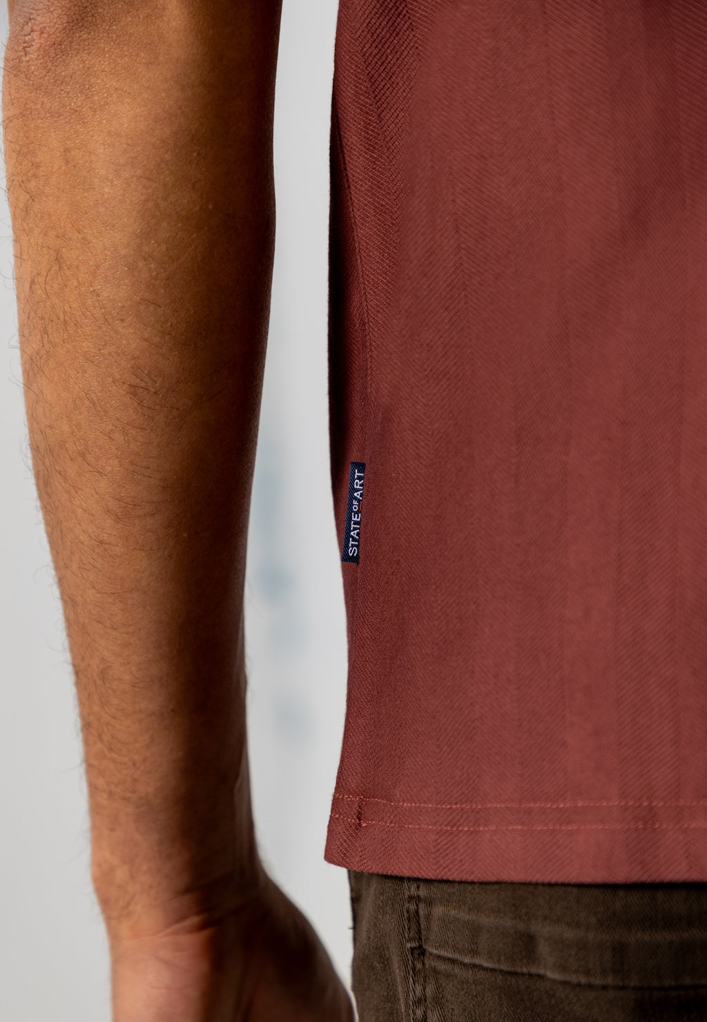 T-shirt met visgraatpatroon