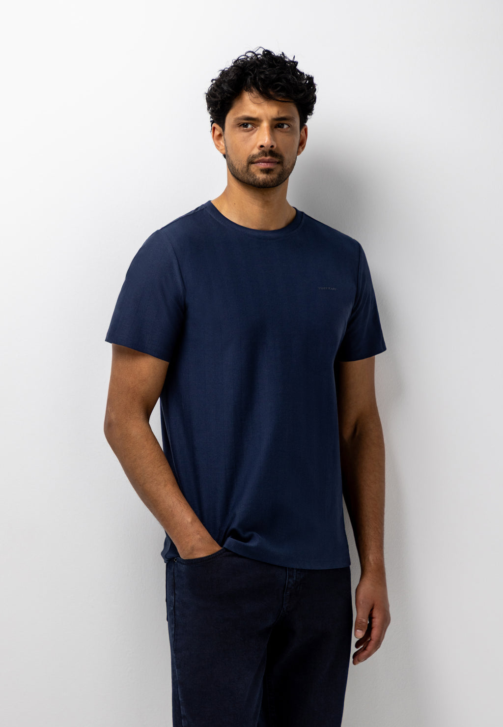 T-shirt met visgraatpatroon