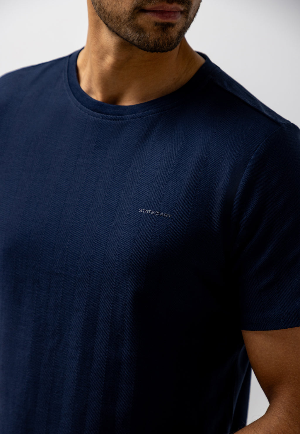 T-shirt met visgraatpatroon