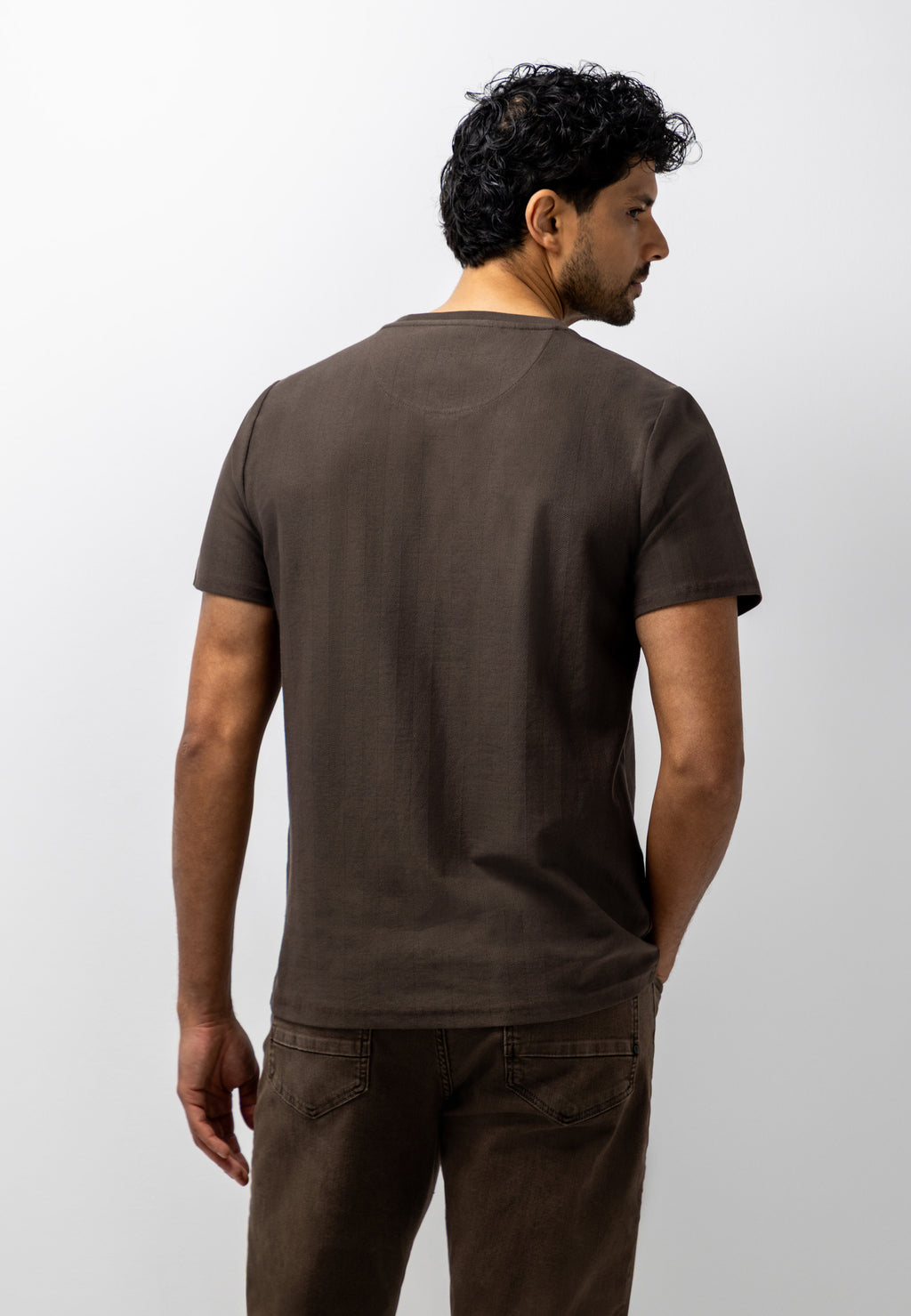 T-shirt with Herringbone Pattern