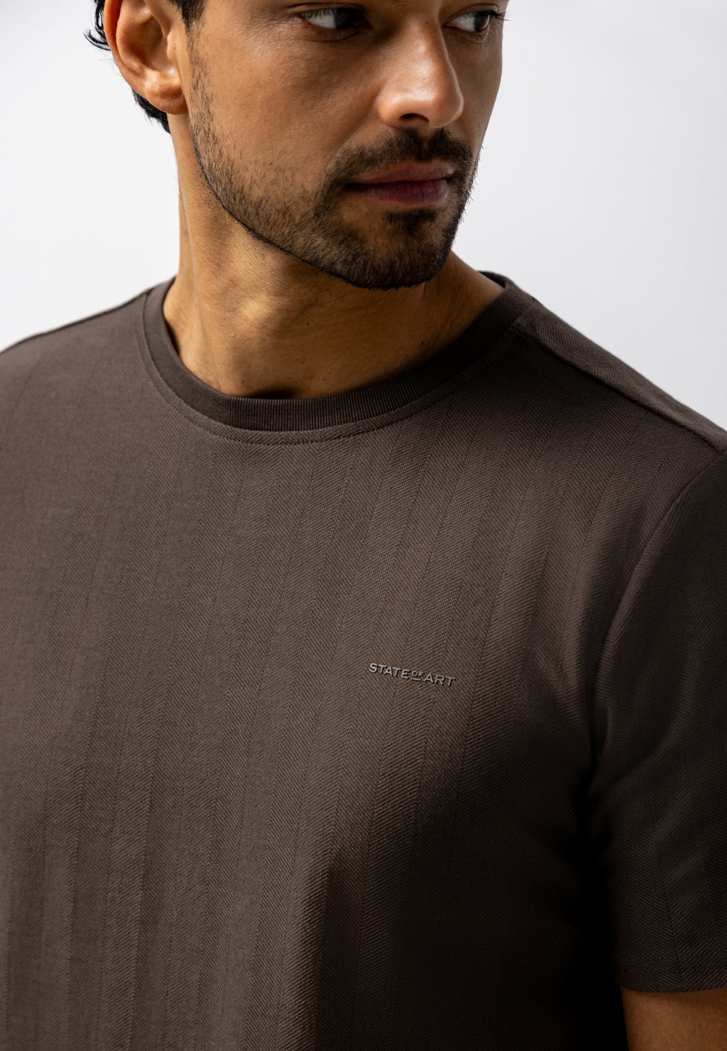 T-shirt with Herringbone Pattern