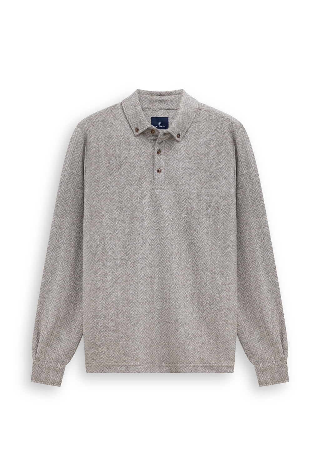 Jersey-Polo mit Fischgrätmuster