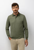 Jersey polo van katoen