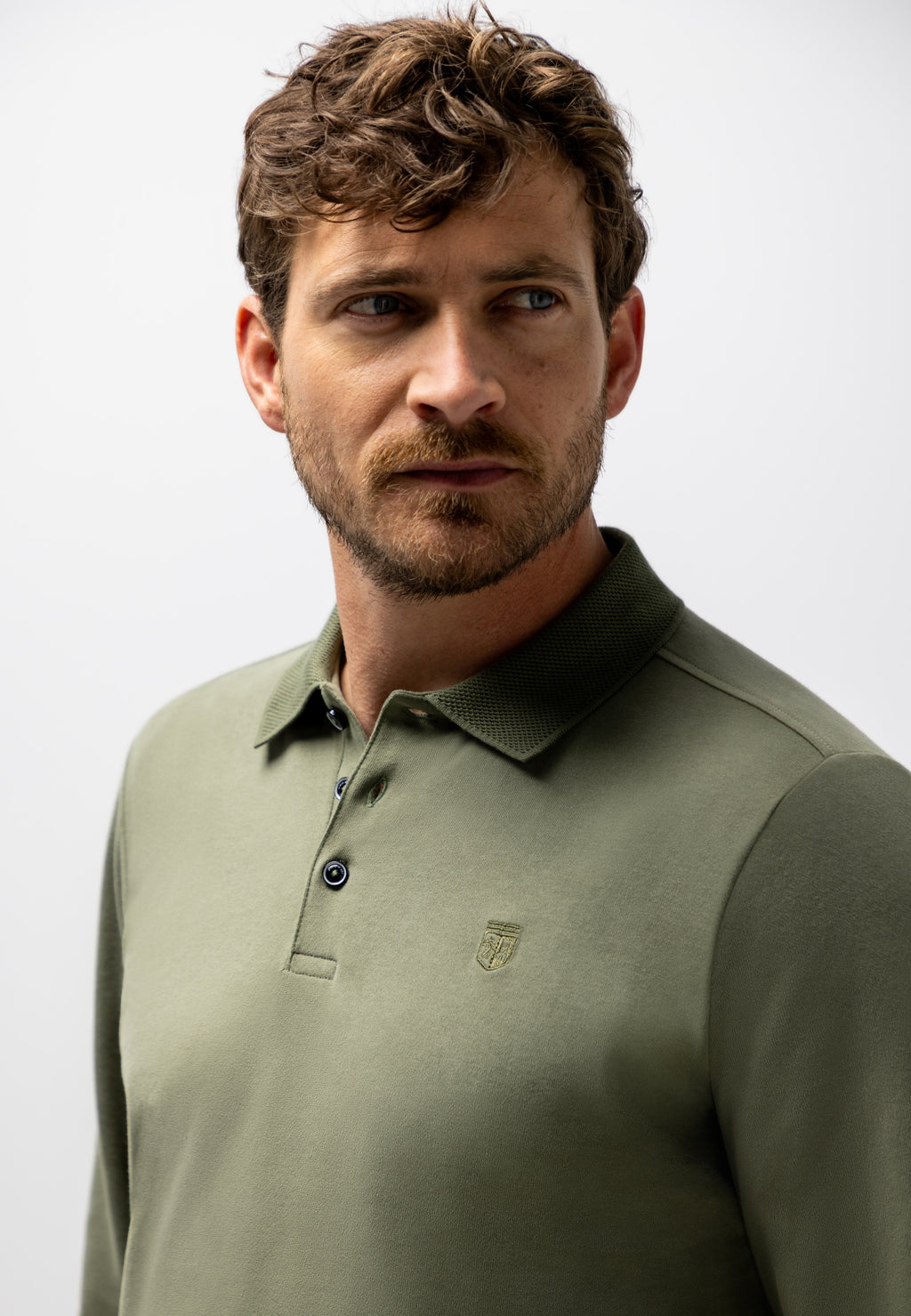 Jersey polo van katoen