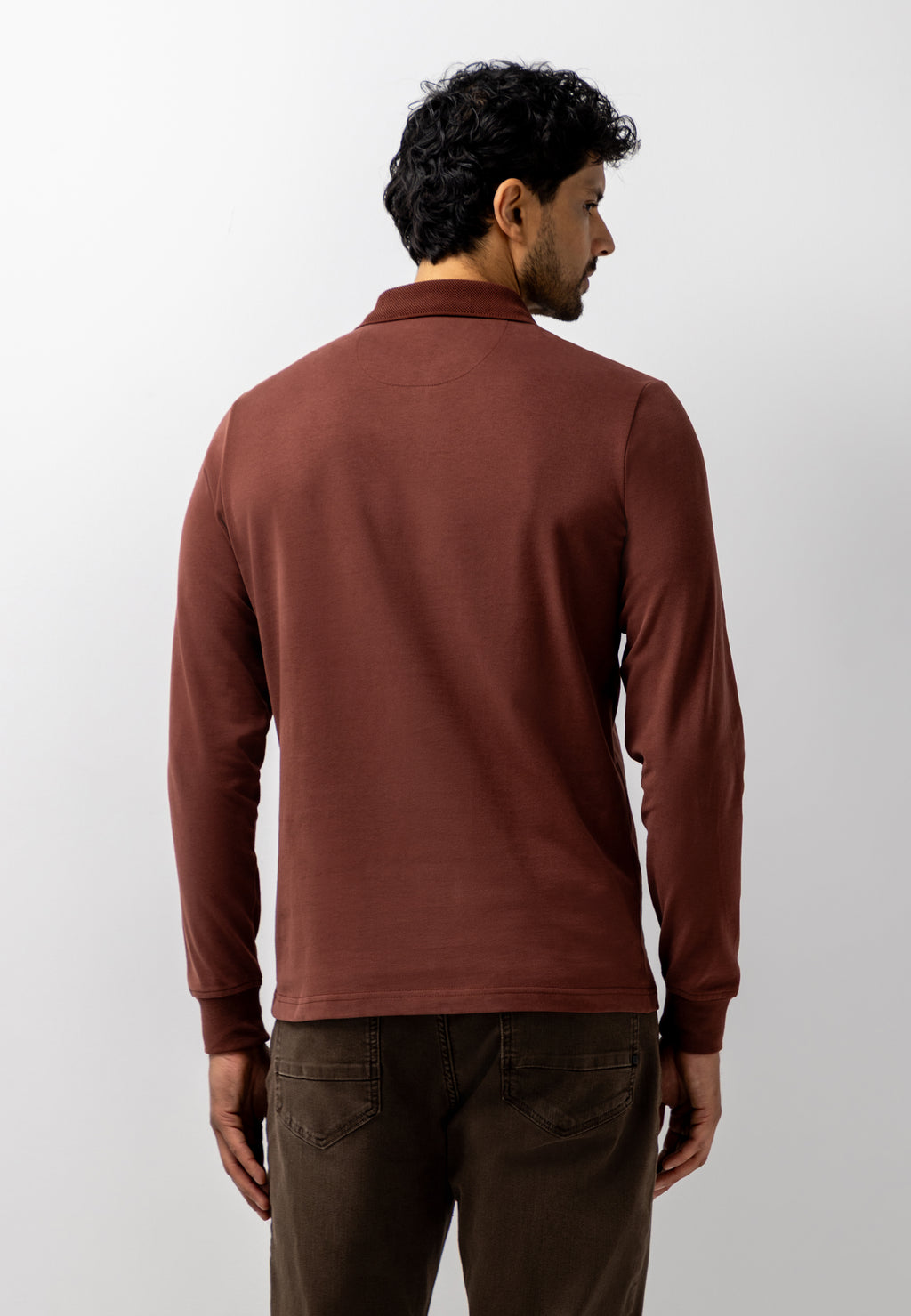 Jersey polo van katoen