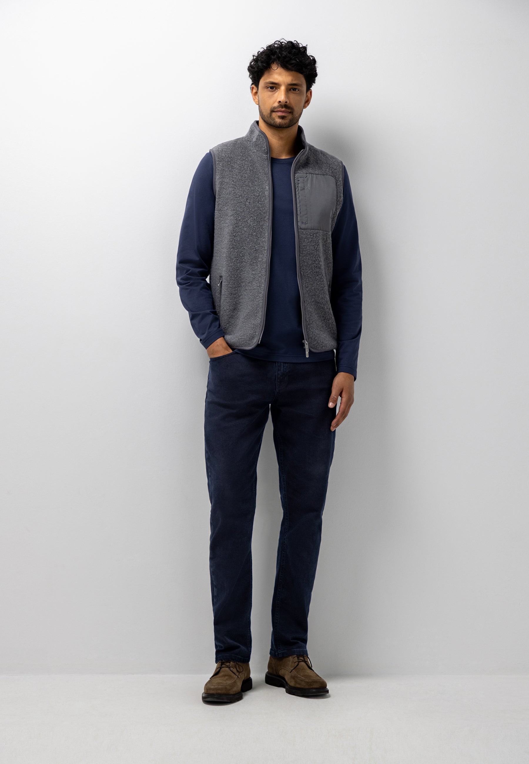 Bodywarmer van teddystof