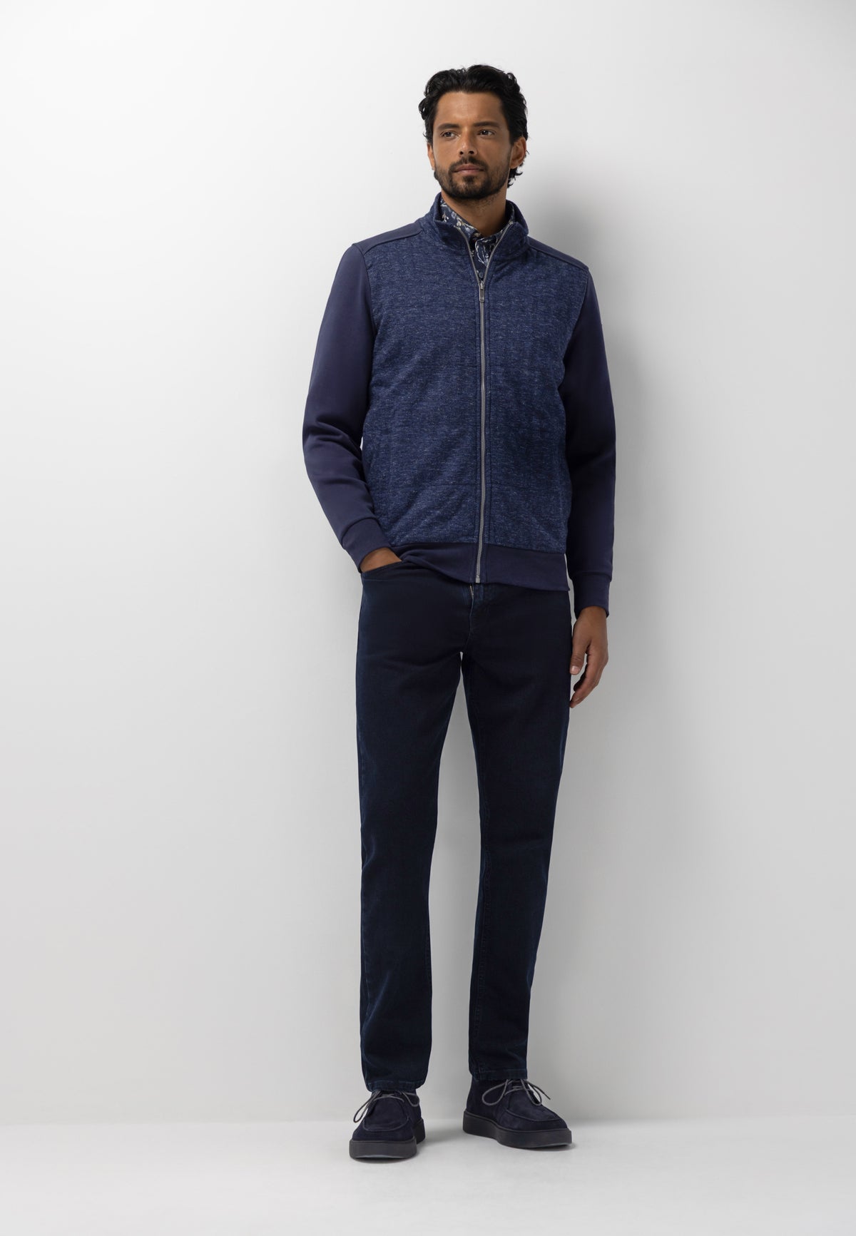 Double-knit sweat cardigan