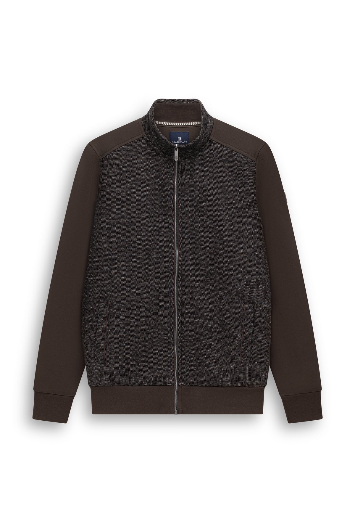 Double-knit sweat cardigan