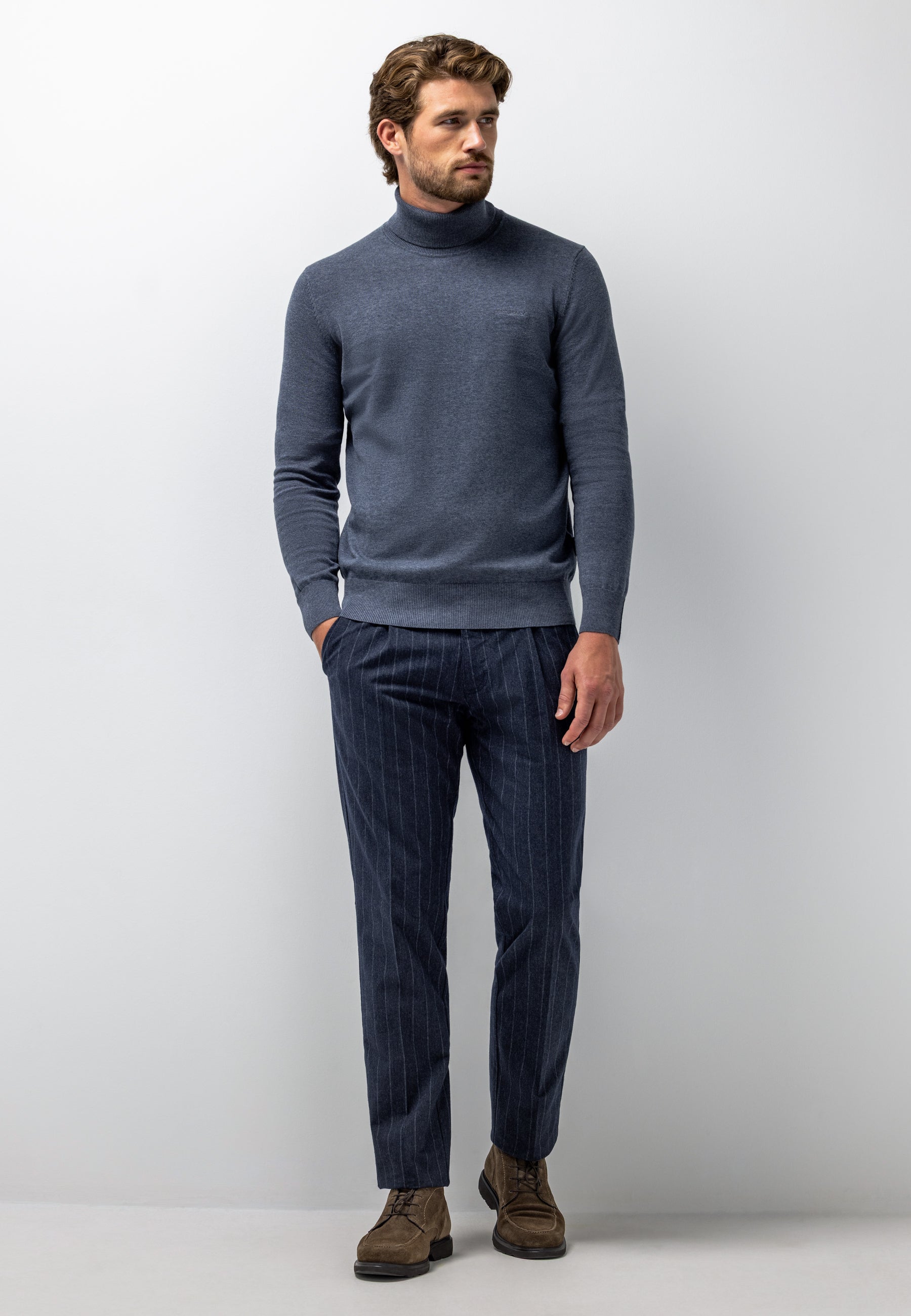 Chino NAVIGATOR rayé en tissu stretch