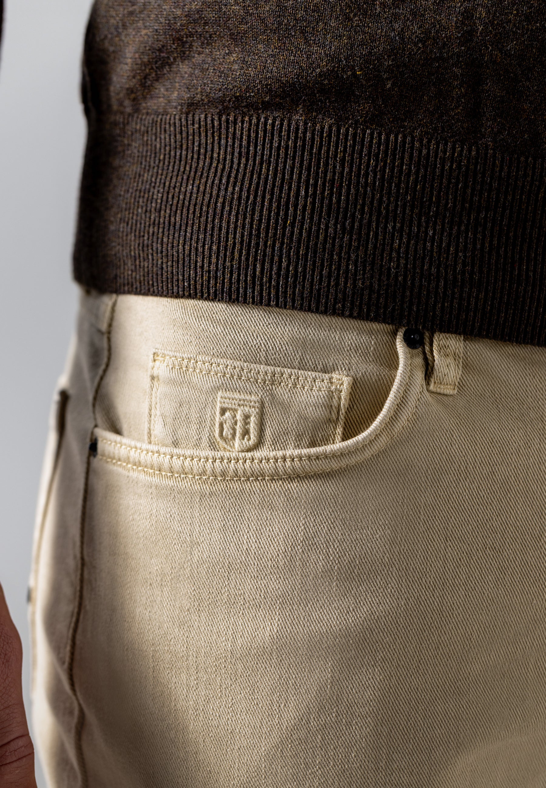RACER 5-pocket trousers in coloured stretch denim