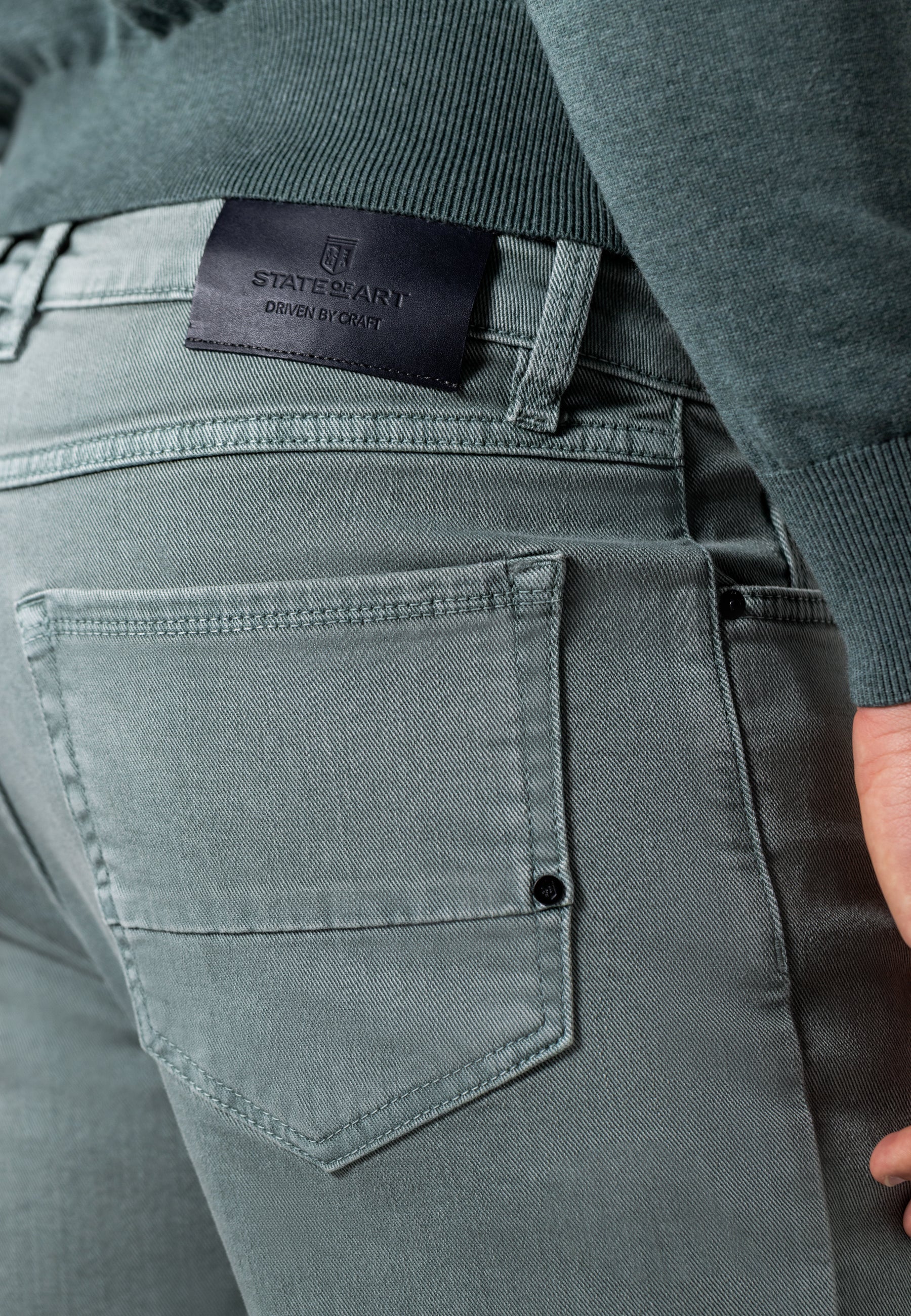 RACER 5-pocket trousers in coloured stretch denim