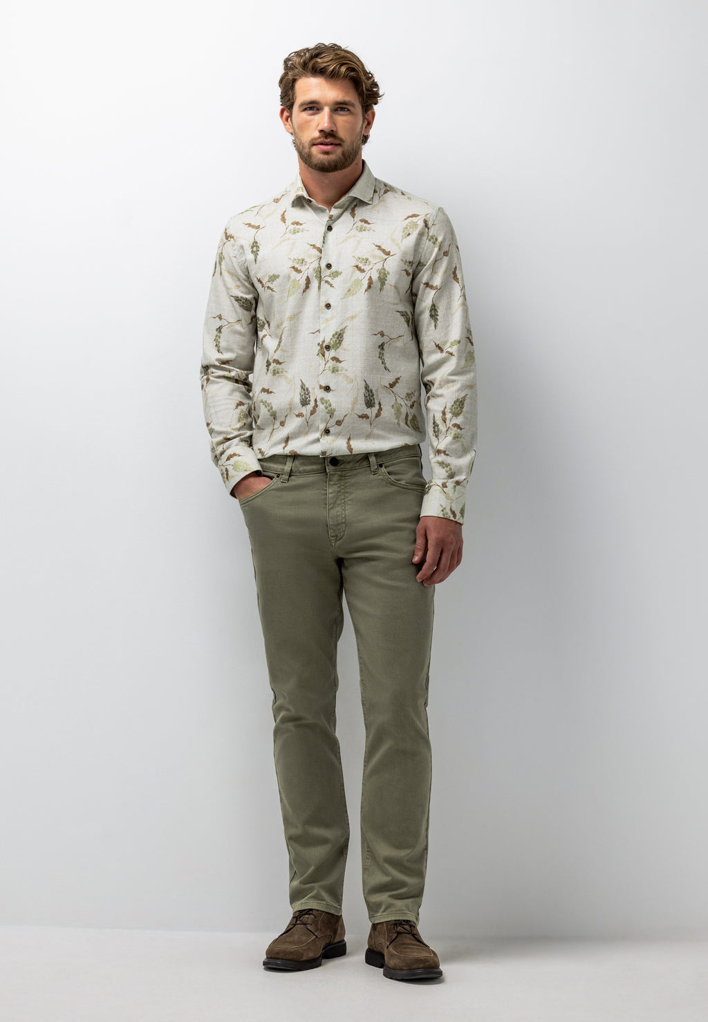 RACER 5-pocket van gekleurd stretchdenim