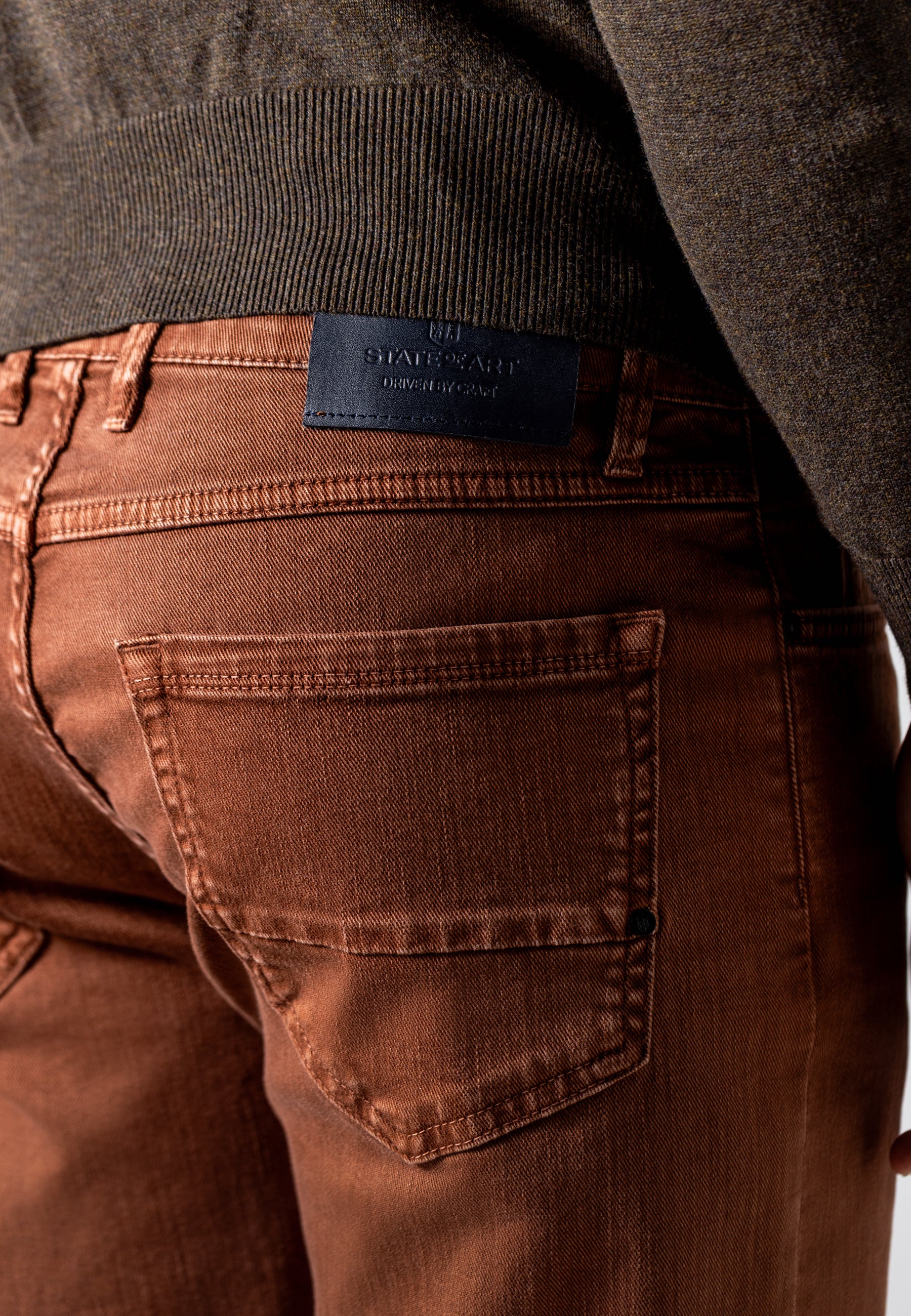 RACER 5-pocket trousers in coloured stretch denim