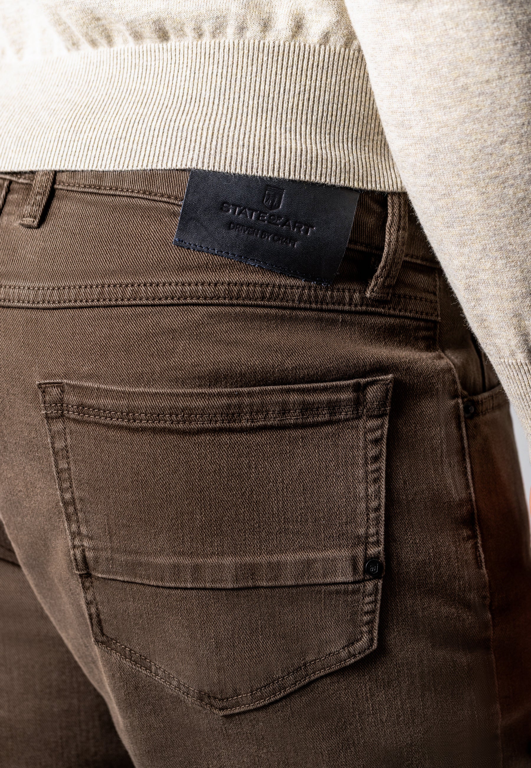 RACER 5-pocket trousers in coloured stretch denim