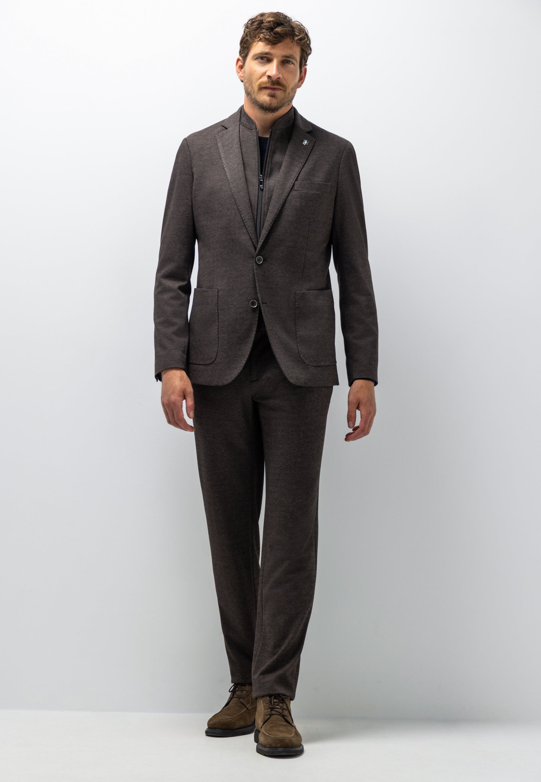 Gemêleerde blazer met visgraatdessin