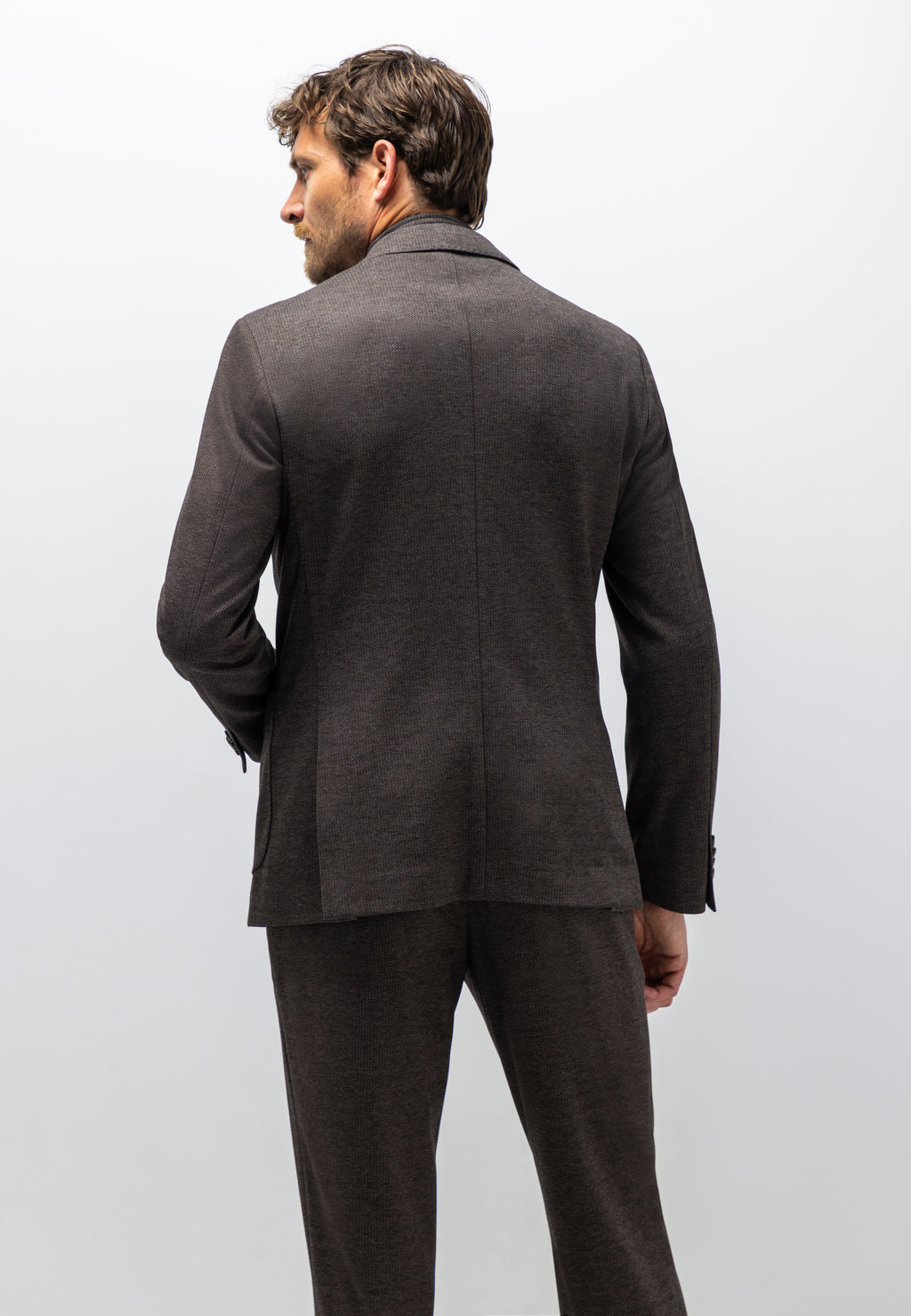 Gemêleerde blazer met visgraatdessin