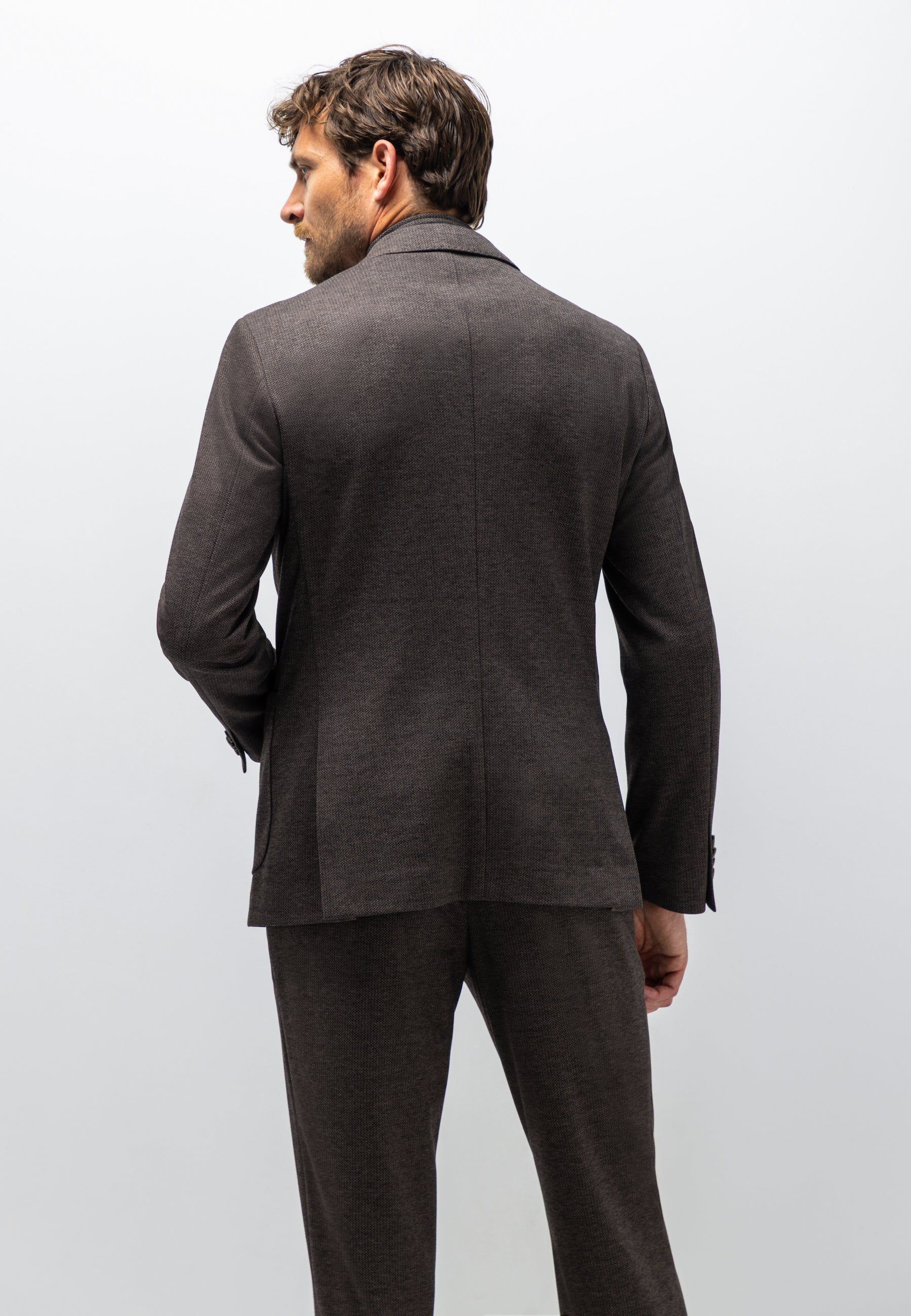 Gemêleerde blazer met visgraatdessin
