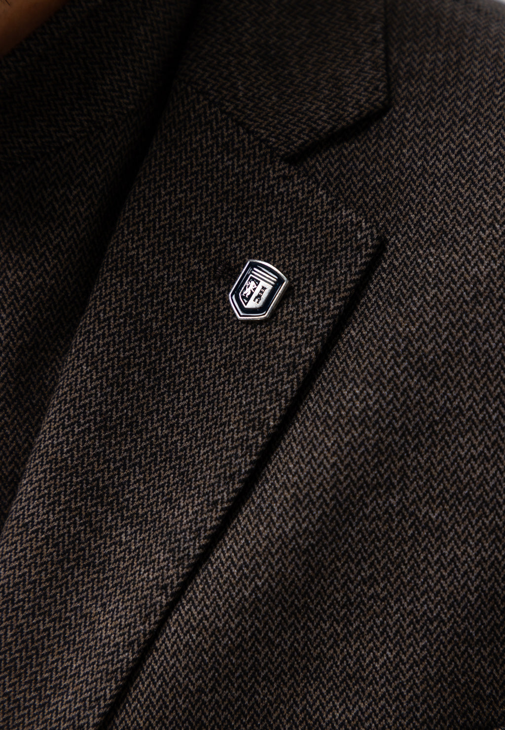 Gemêleerde blazer met visgraatdessin