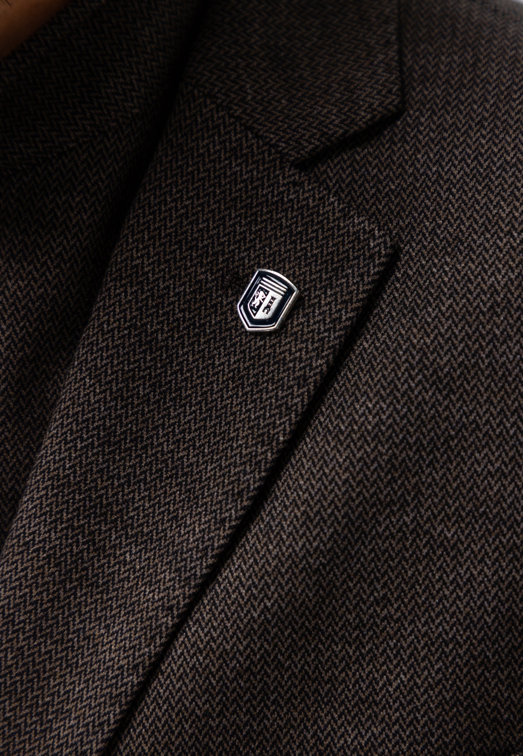 Gemêleerde blazer met visgraatdessin