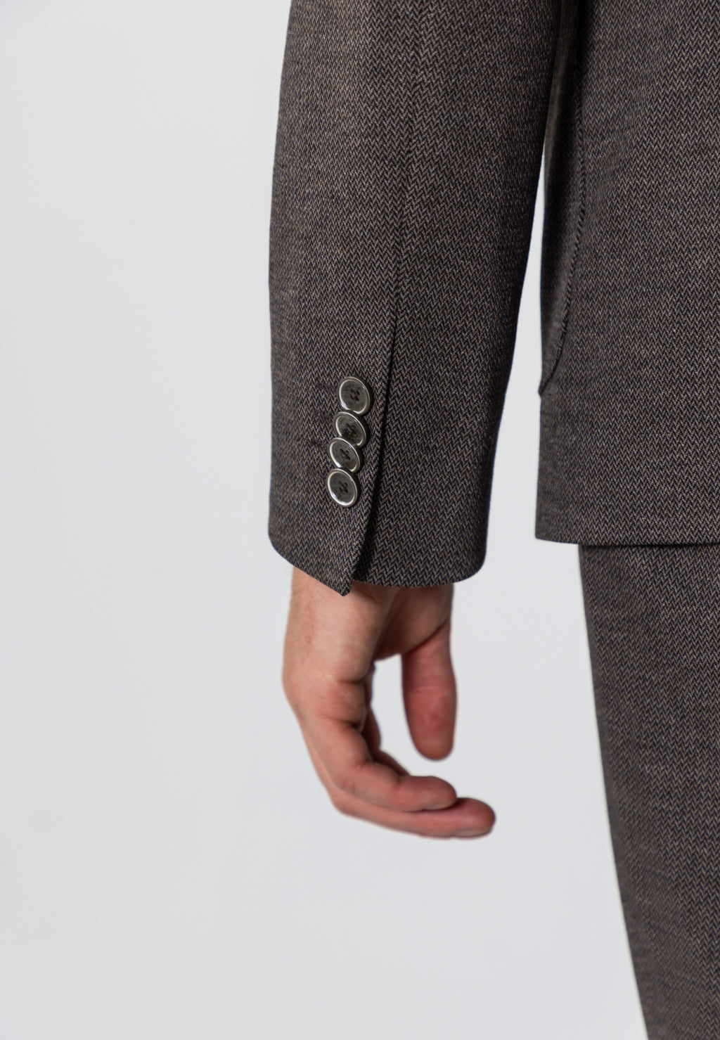 Gemêleerde blazer met visgraatdessin