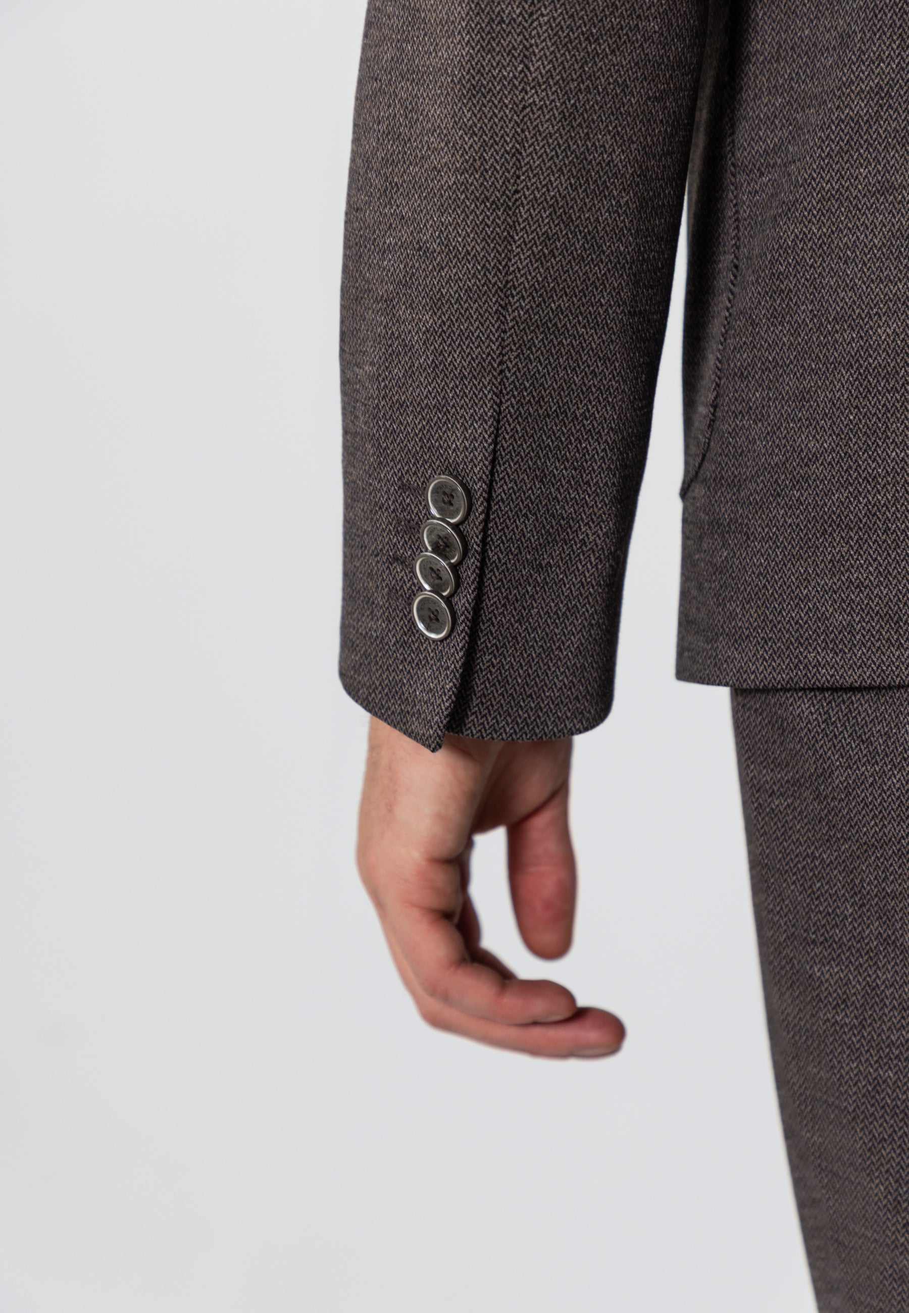 Gemêleerde blazer met visgraatdessin