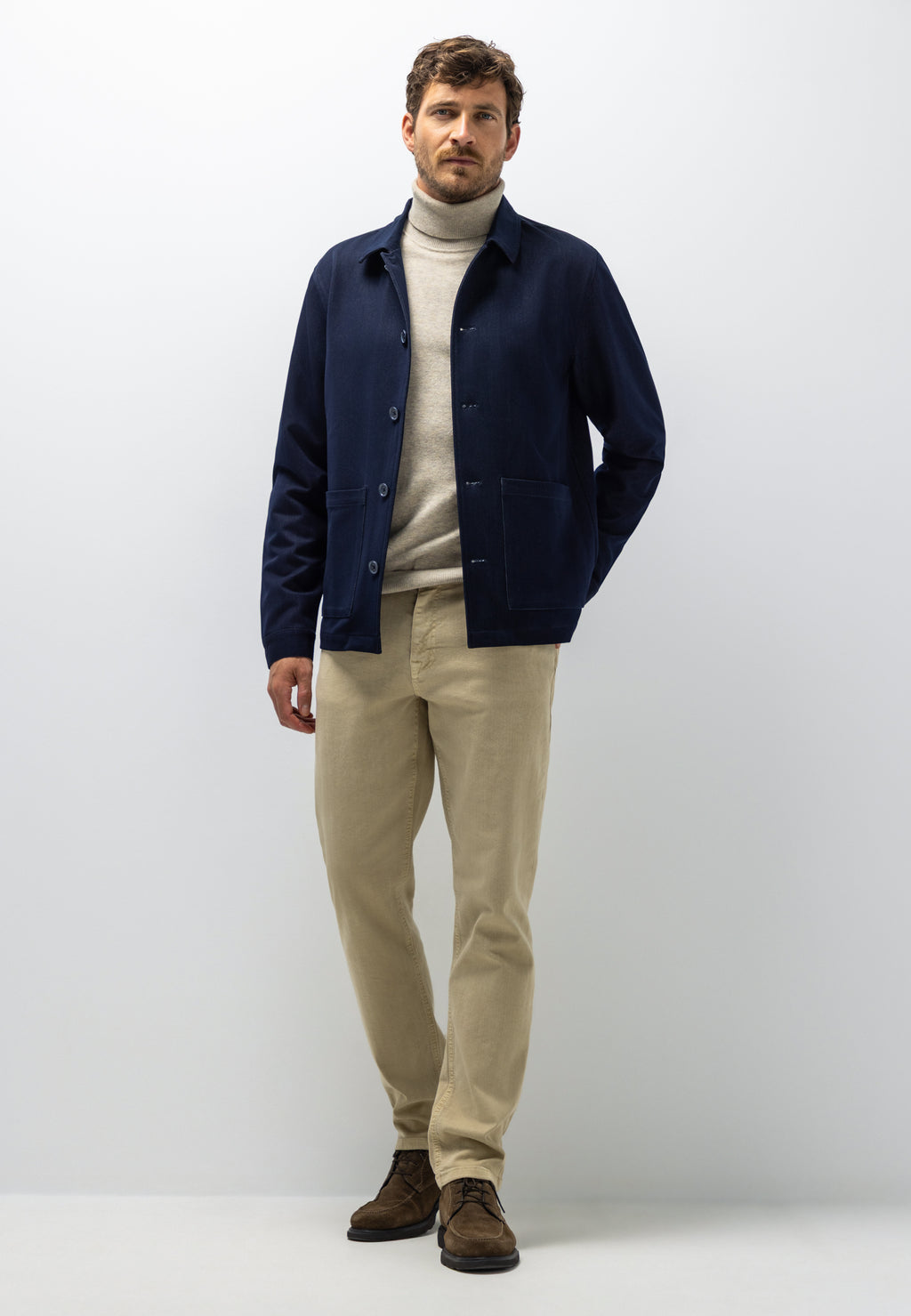 Blazer met denimstructuur