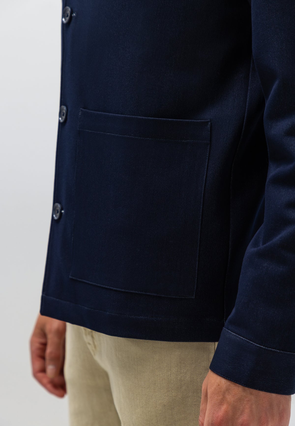 Blazer met denimstructuur