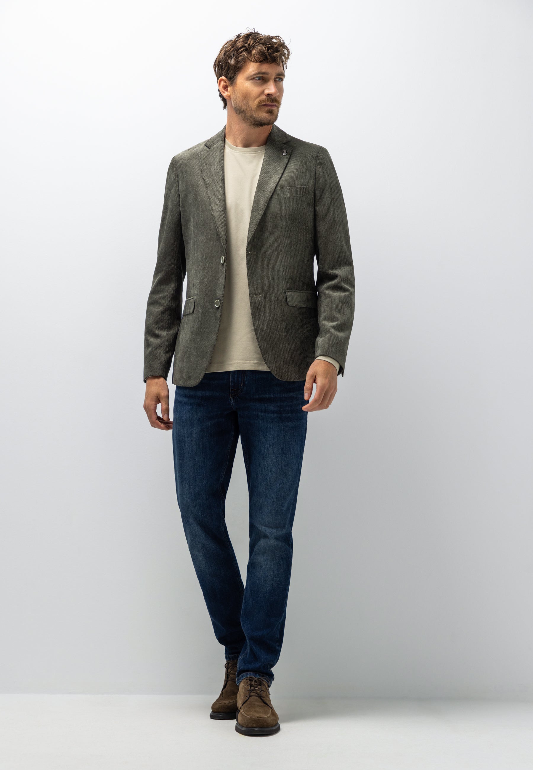 Gemêleerde blazer met reverskraag