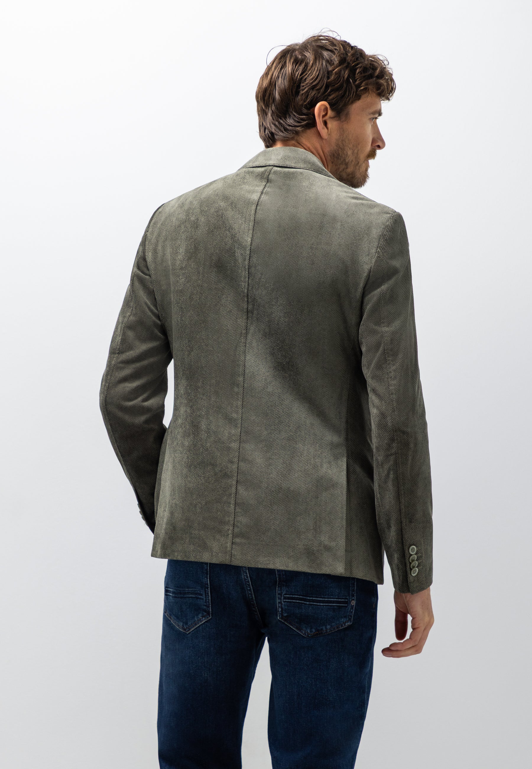 Gemêleerde blazer met reverskraag