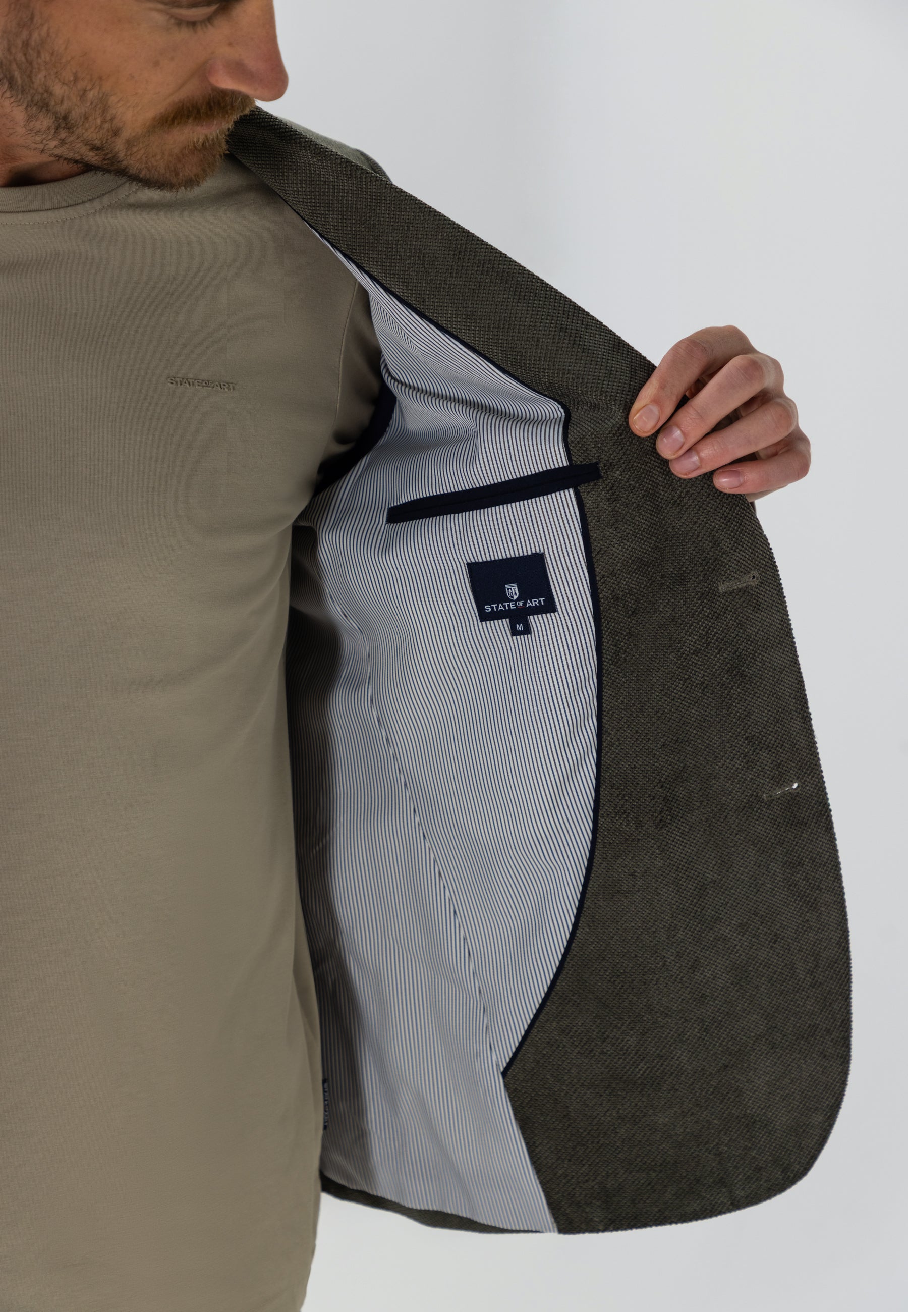 Gemêleerde blazer met reverskraag