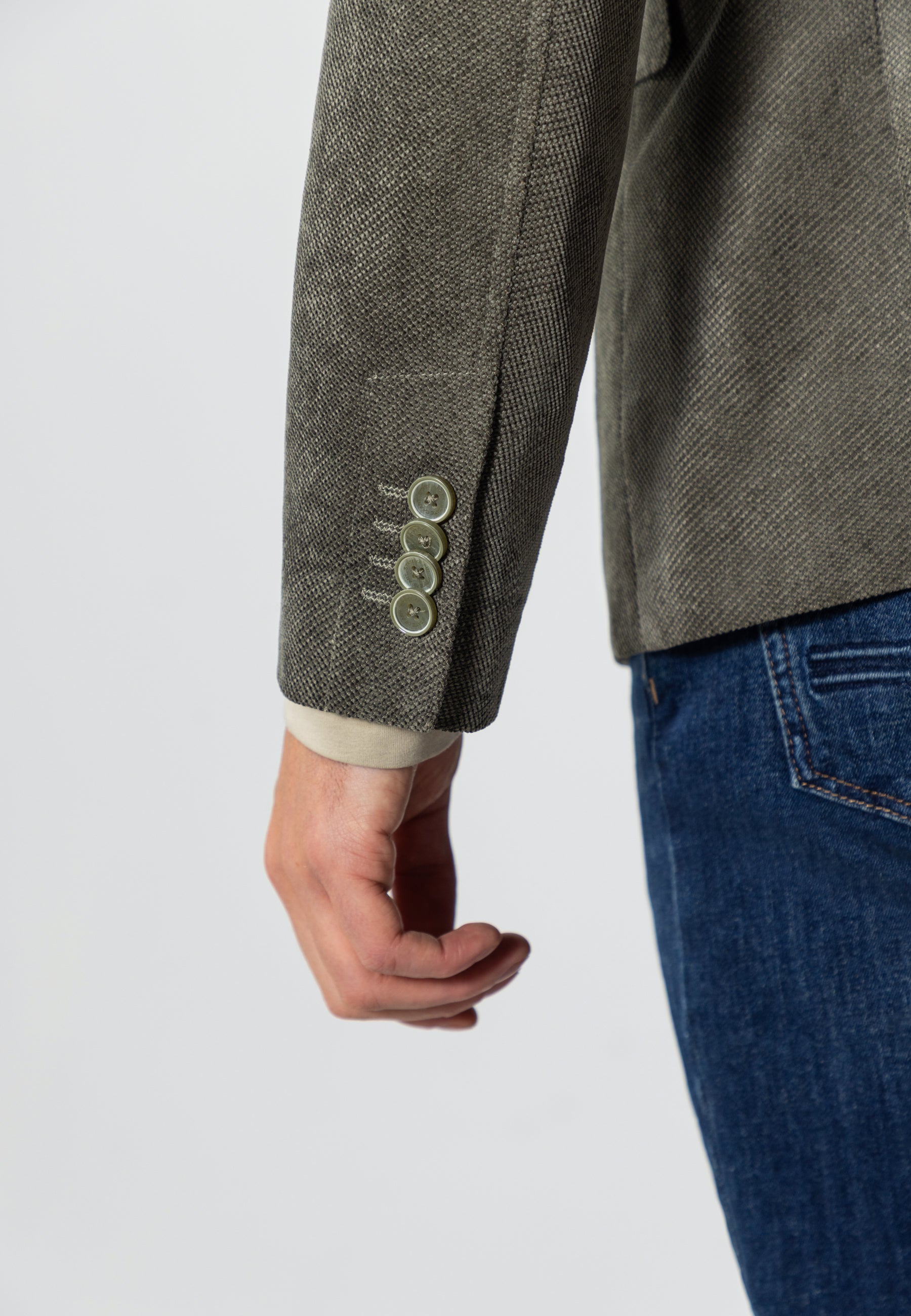 Gemêleerde blazer met reverskraag