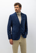 Mélange blazer with lapel collar