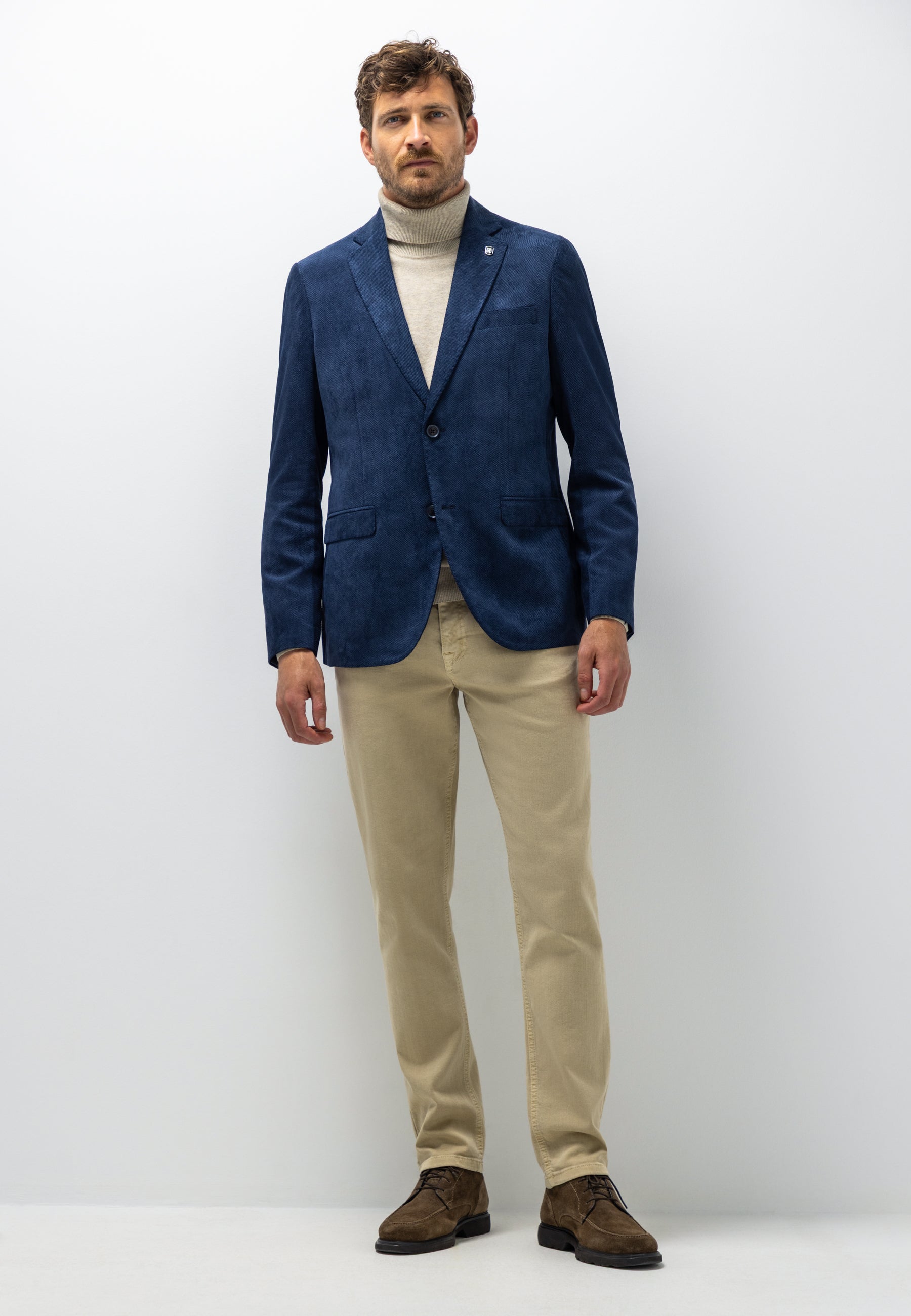 Gemêleerde blazer met reverskraag