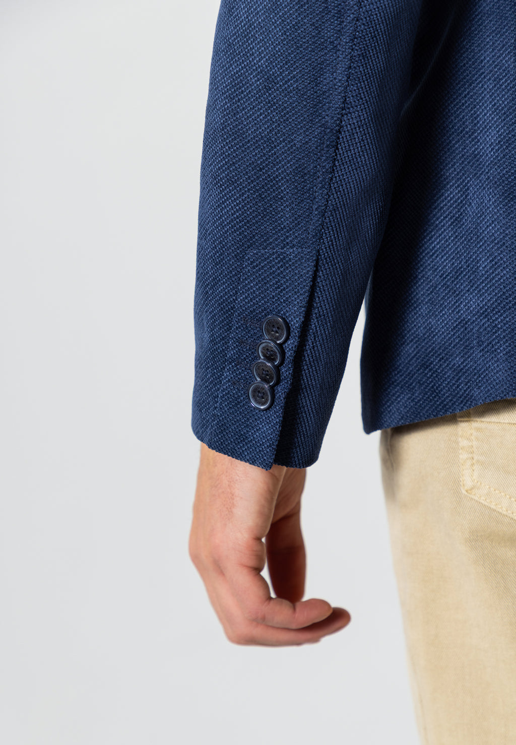 Mélange blazer with lapel collar