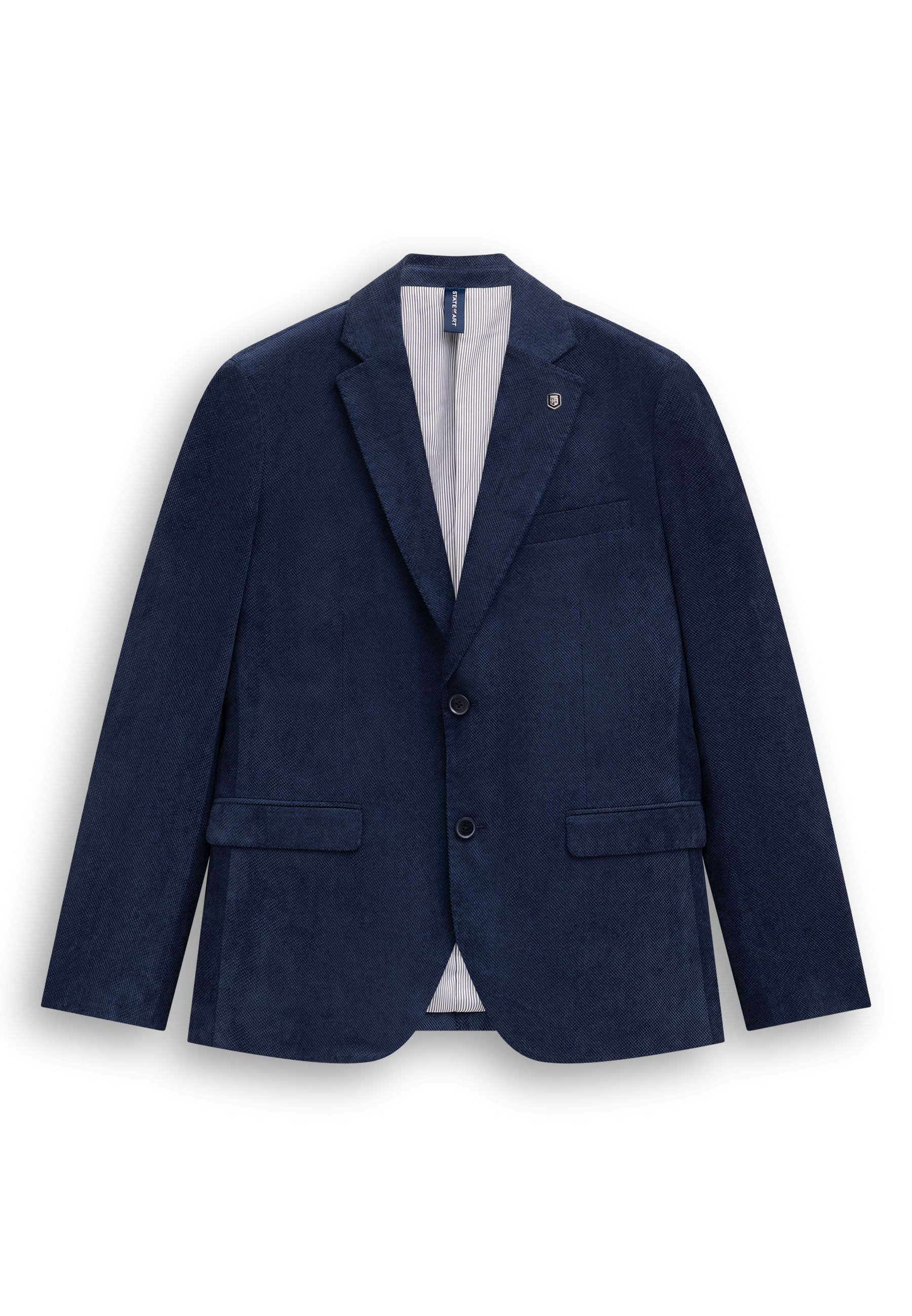 Mélange blazer with lapel collar