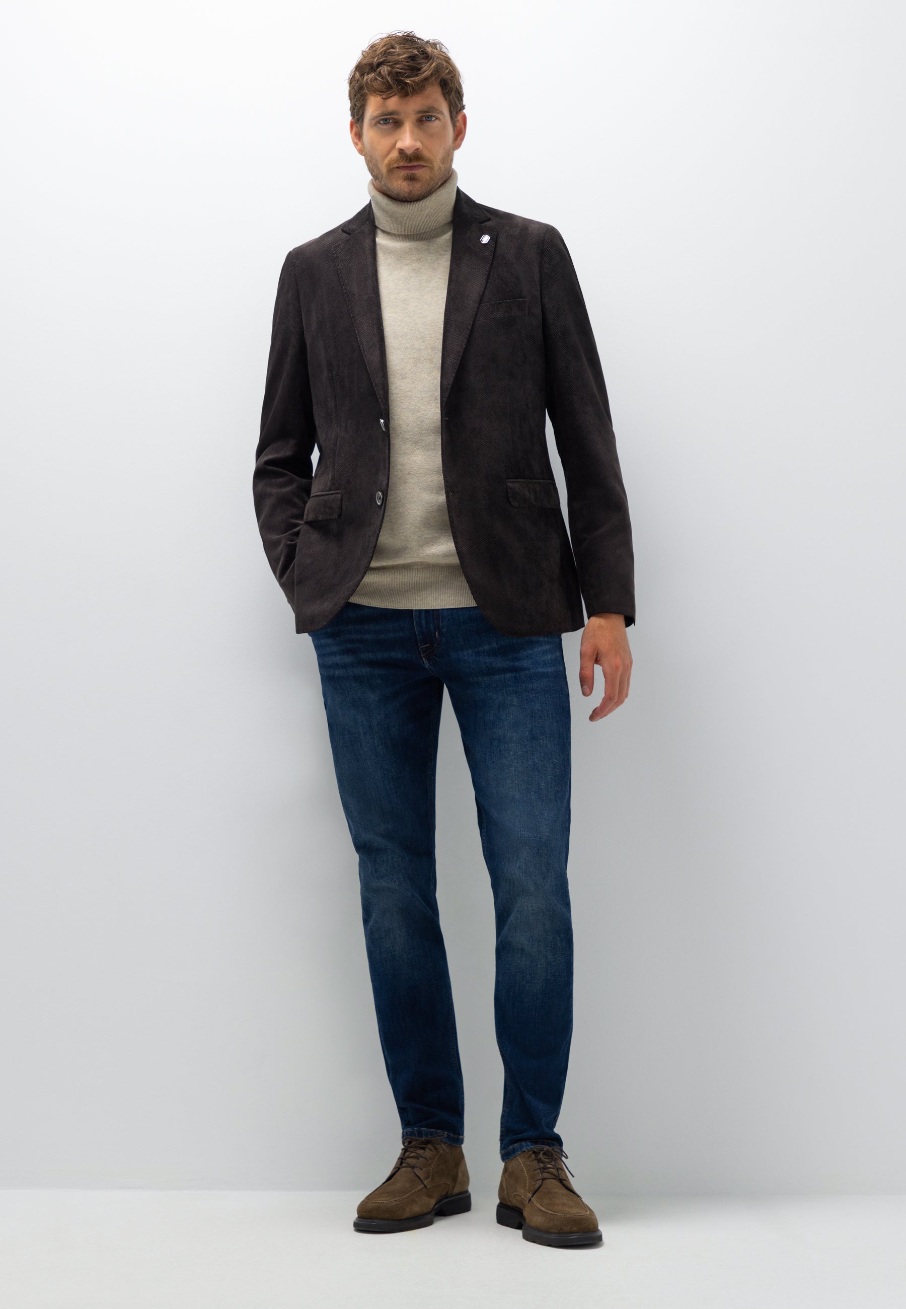 Gemêleerde blazer met reverskraag