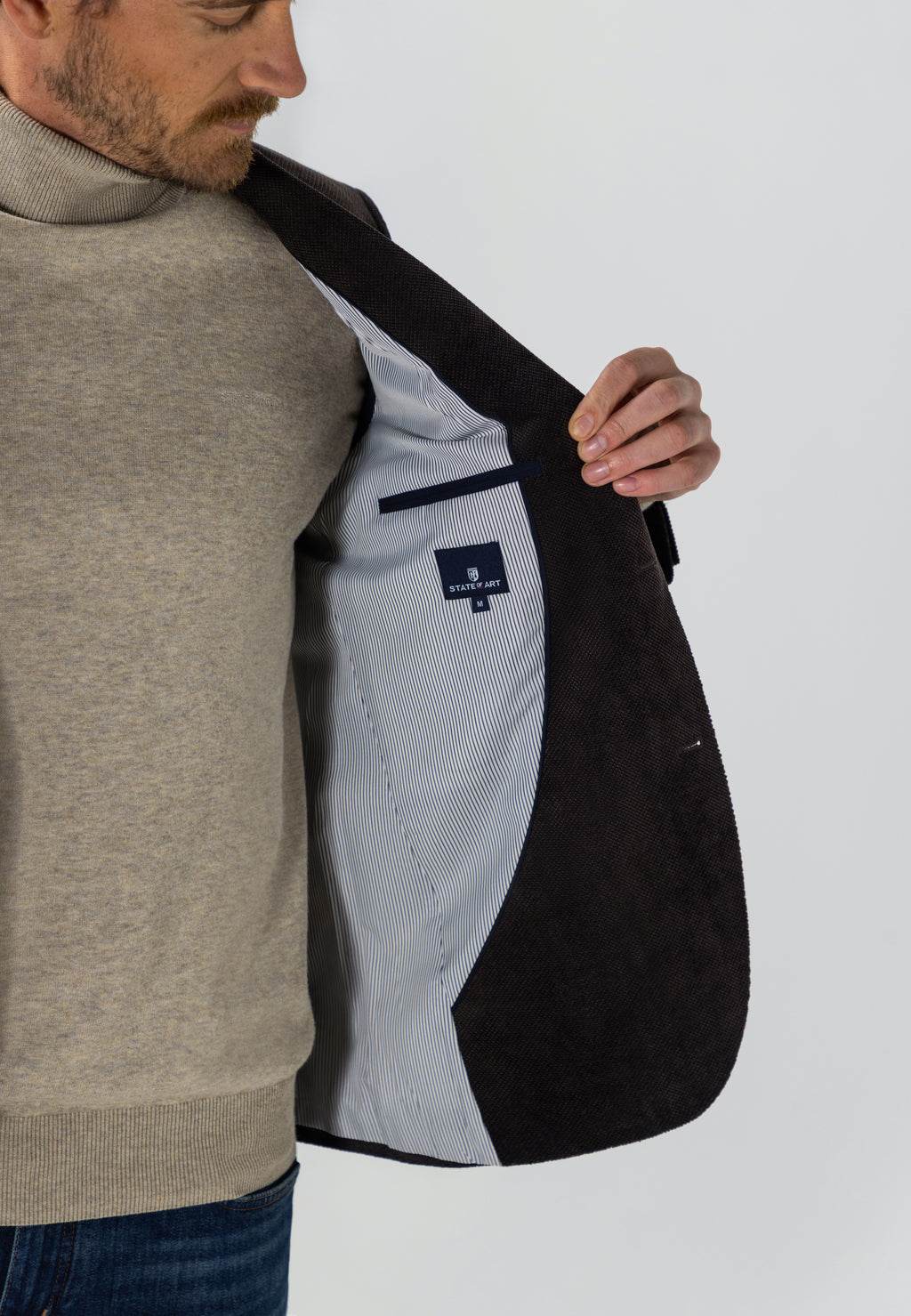 Gemêleerde blazer met reverskraag