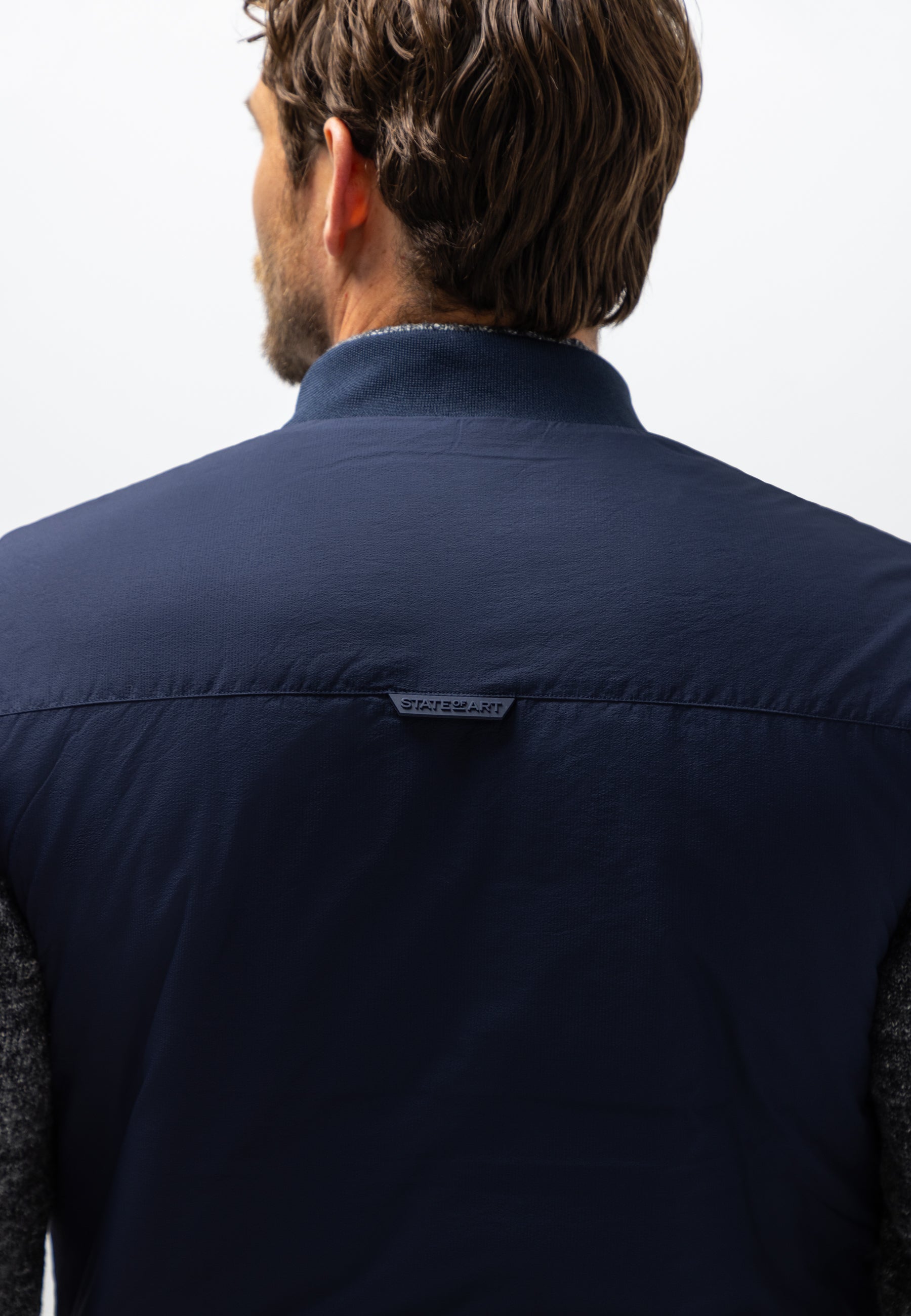 Bodywarmer with bomber collar