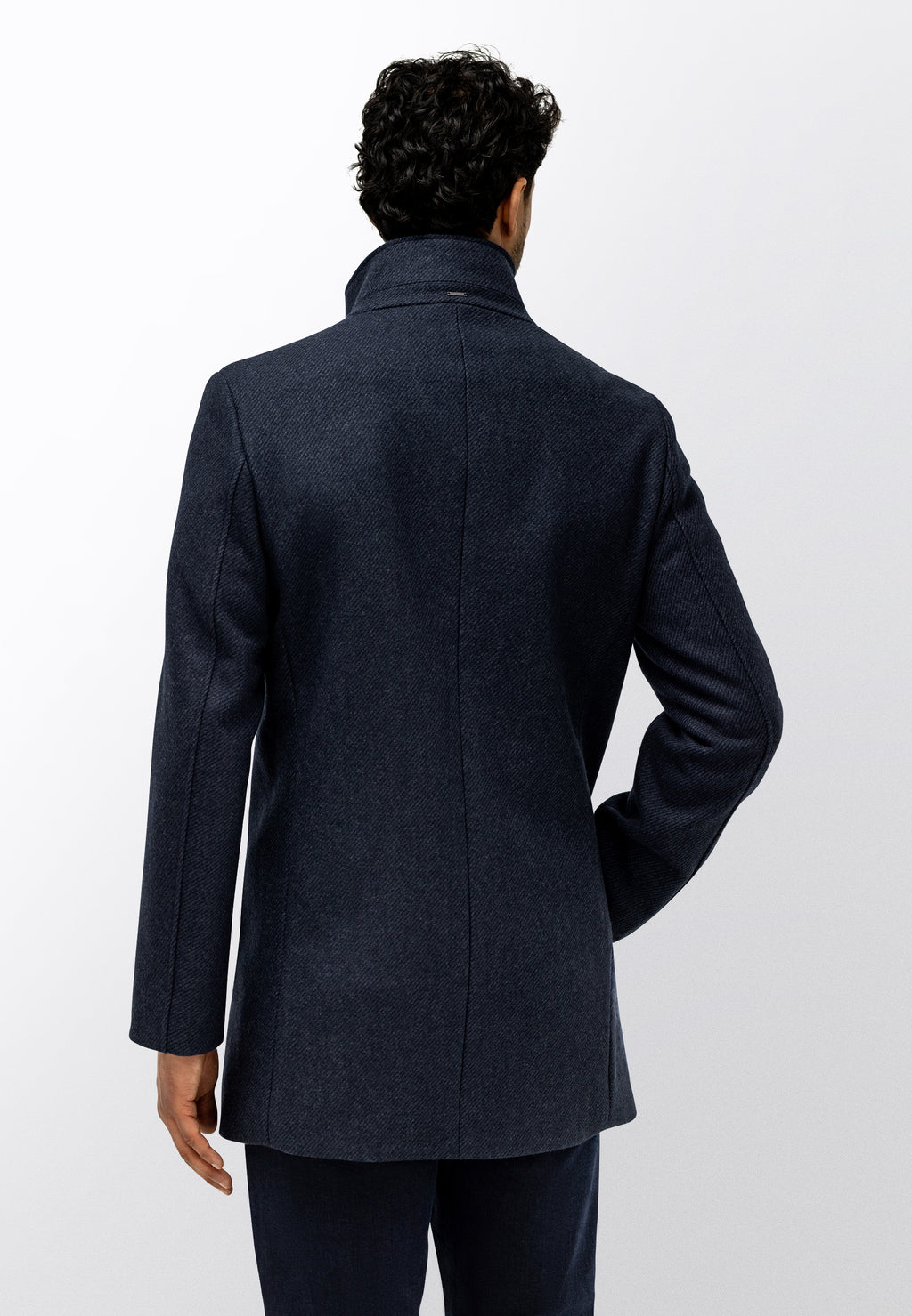 Mélange overcoat with zip insert