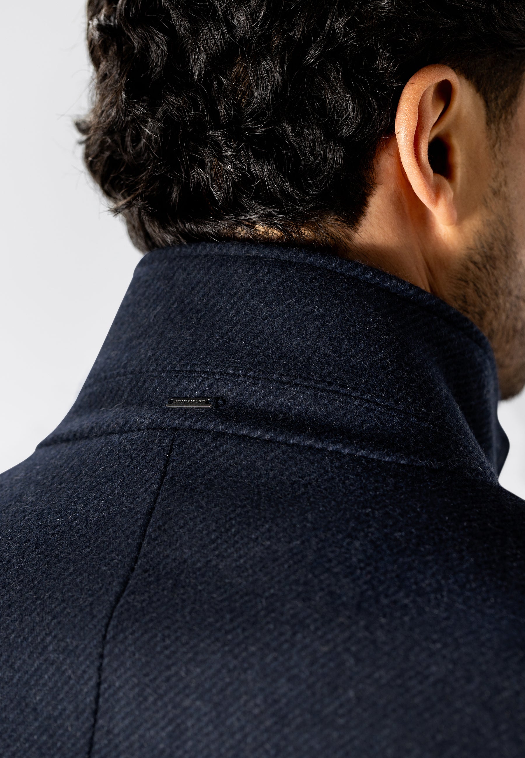Mélange overcoat with zip insert