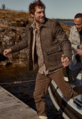 Checked jacket with large flap pockets