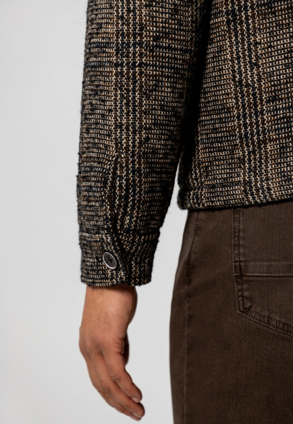 Checked jacket with large flap pockets