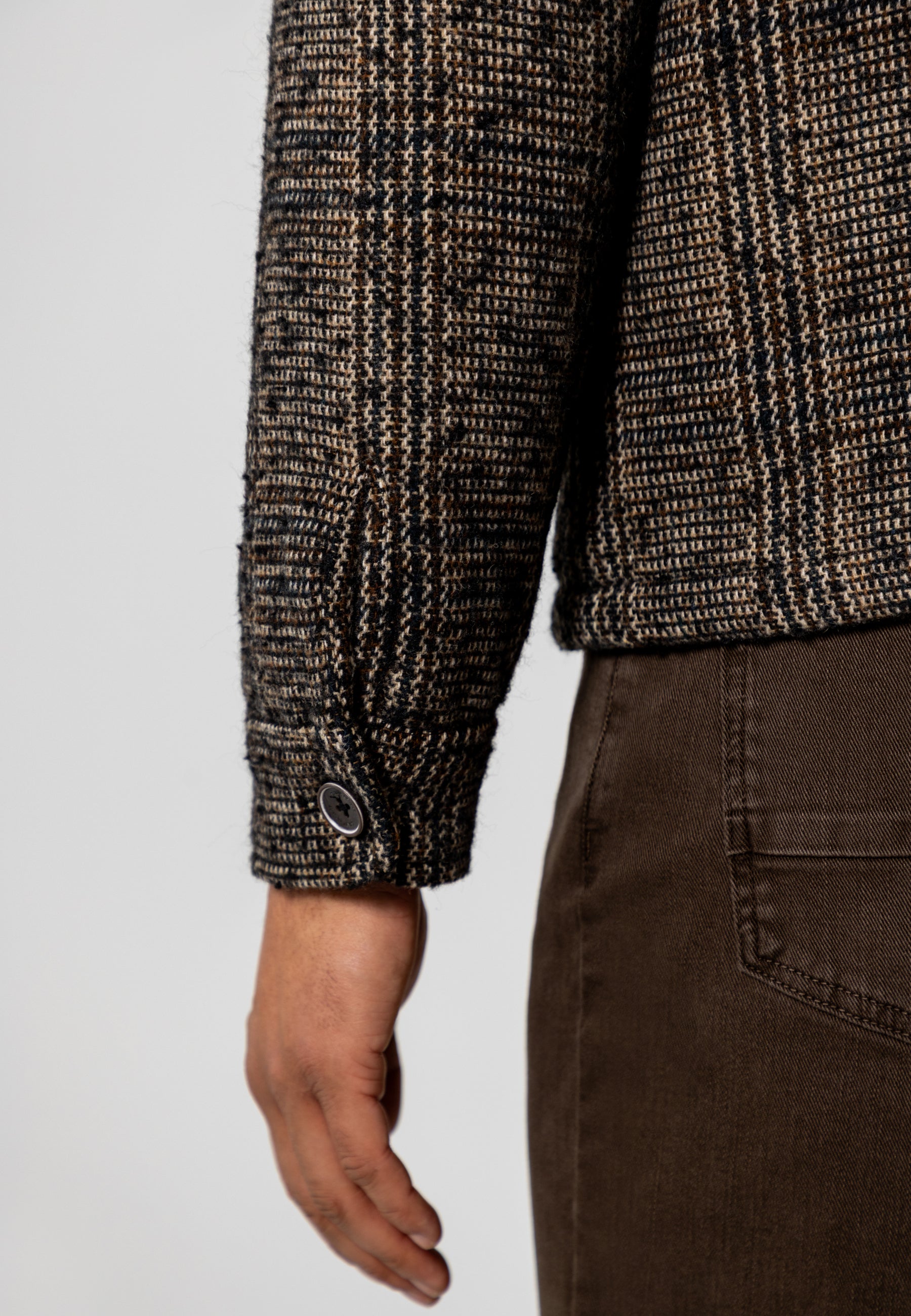 Checked jacket with large flap pockets