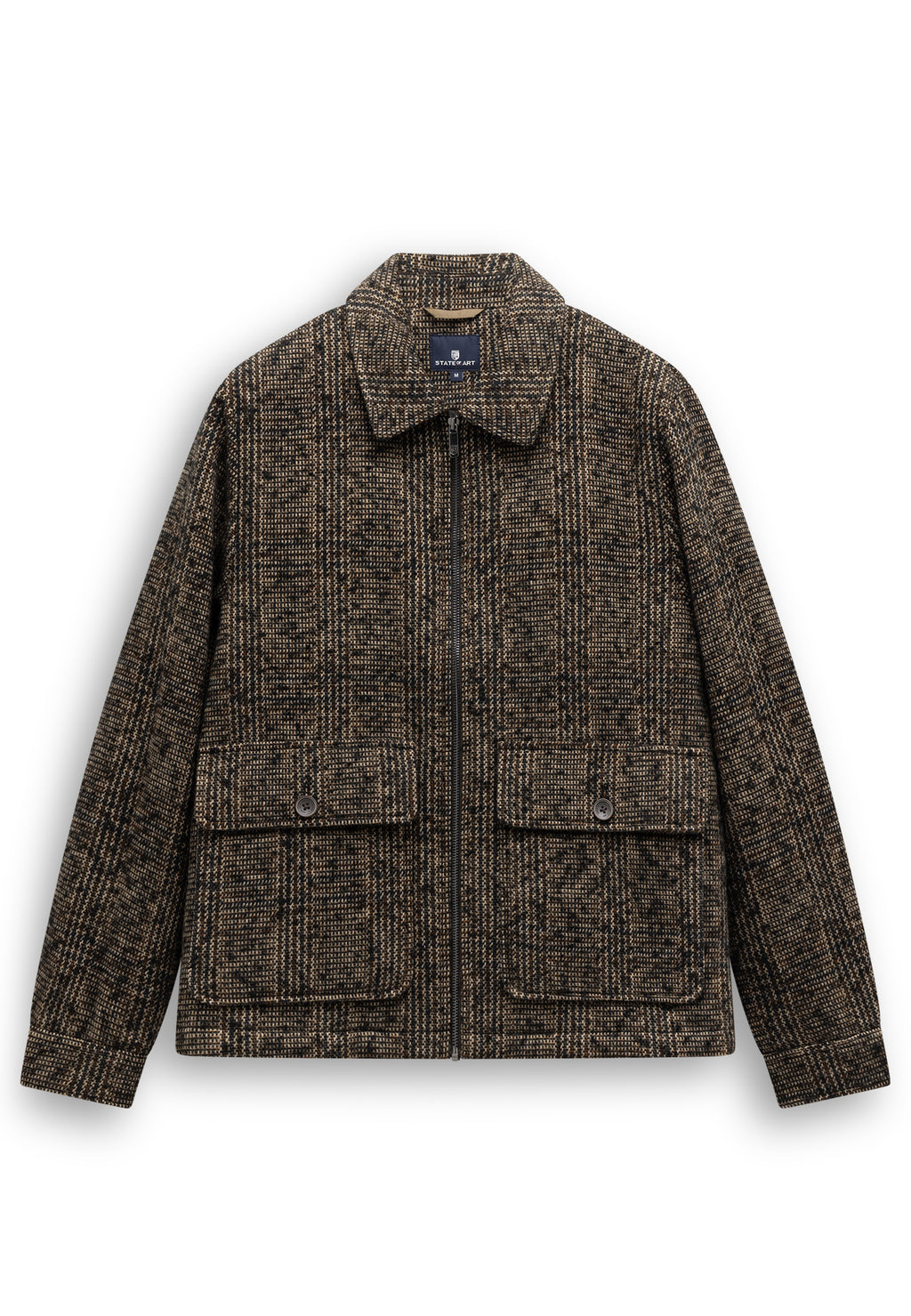 Checked jacket with large flap pockets