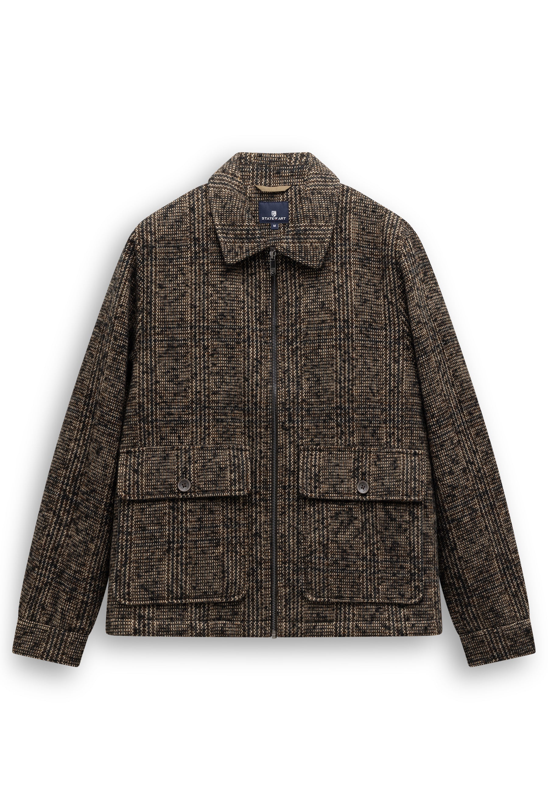 Checked jacket with large flap pockets