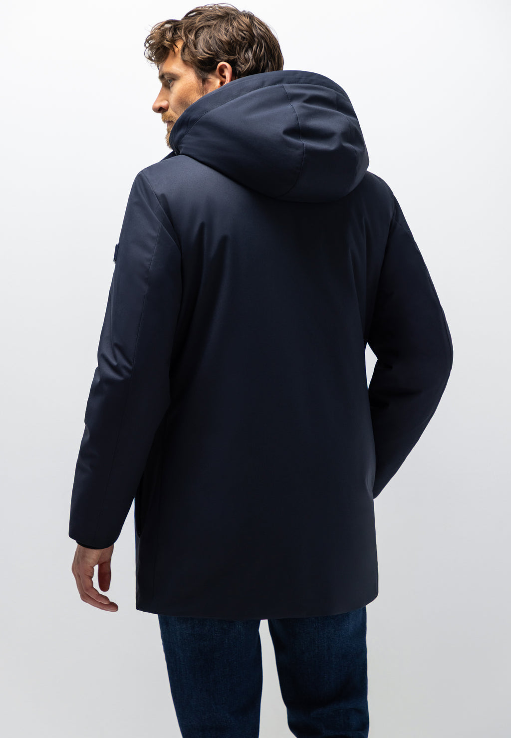 Parka with detachable hood