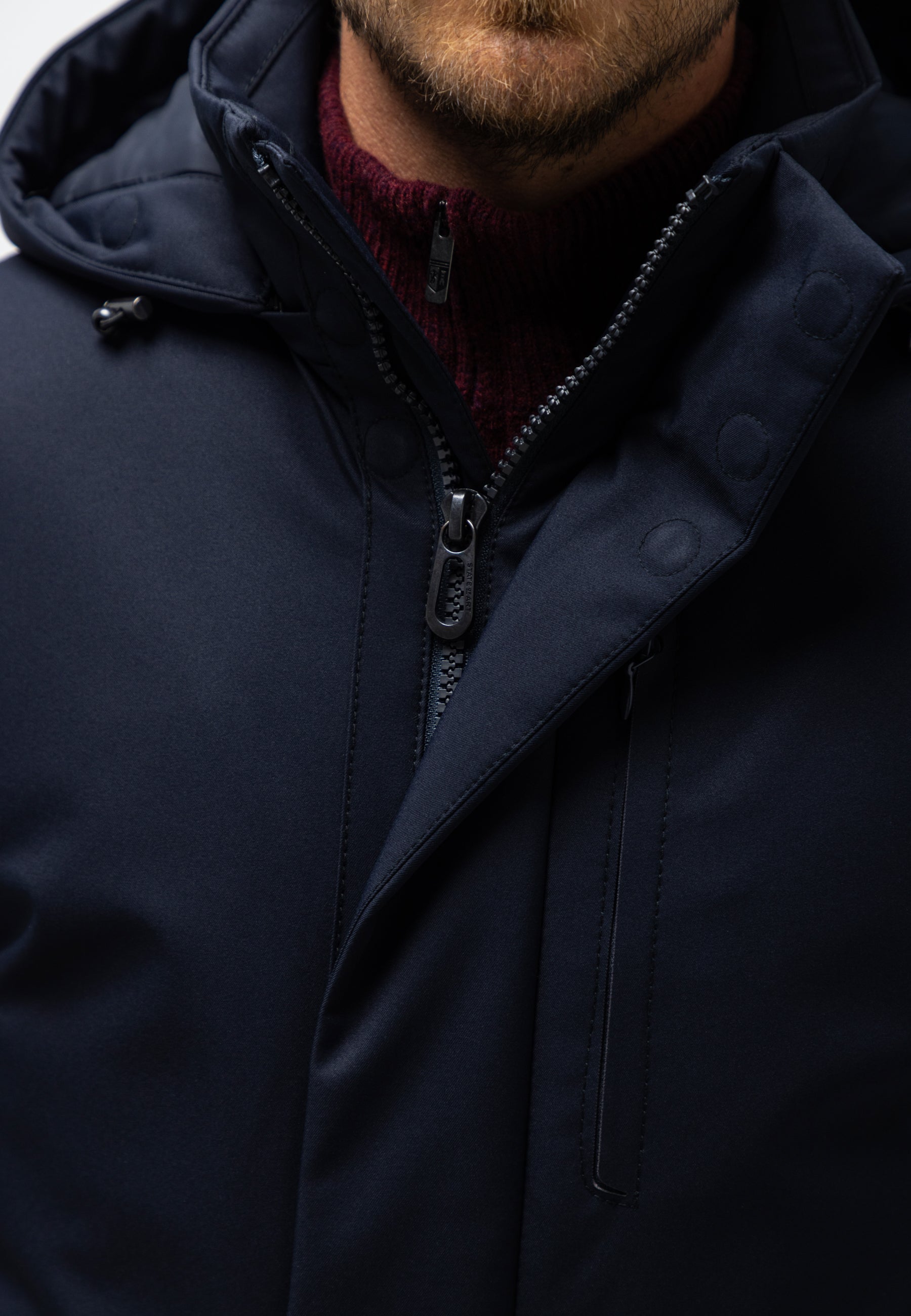 Parka with detachable hood